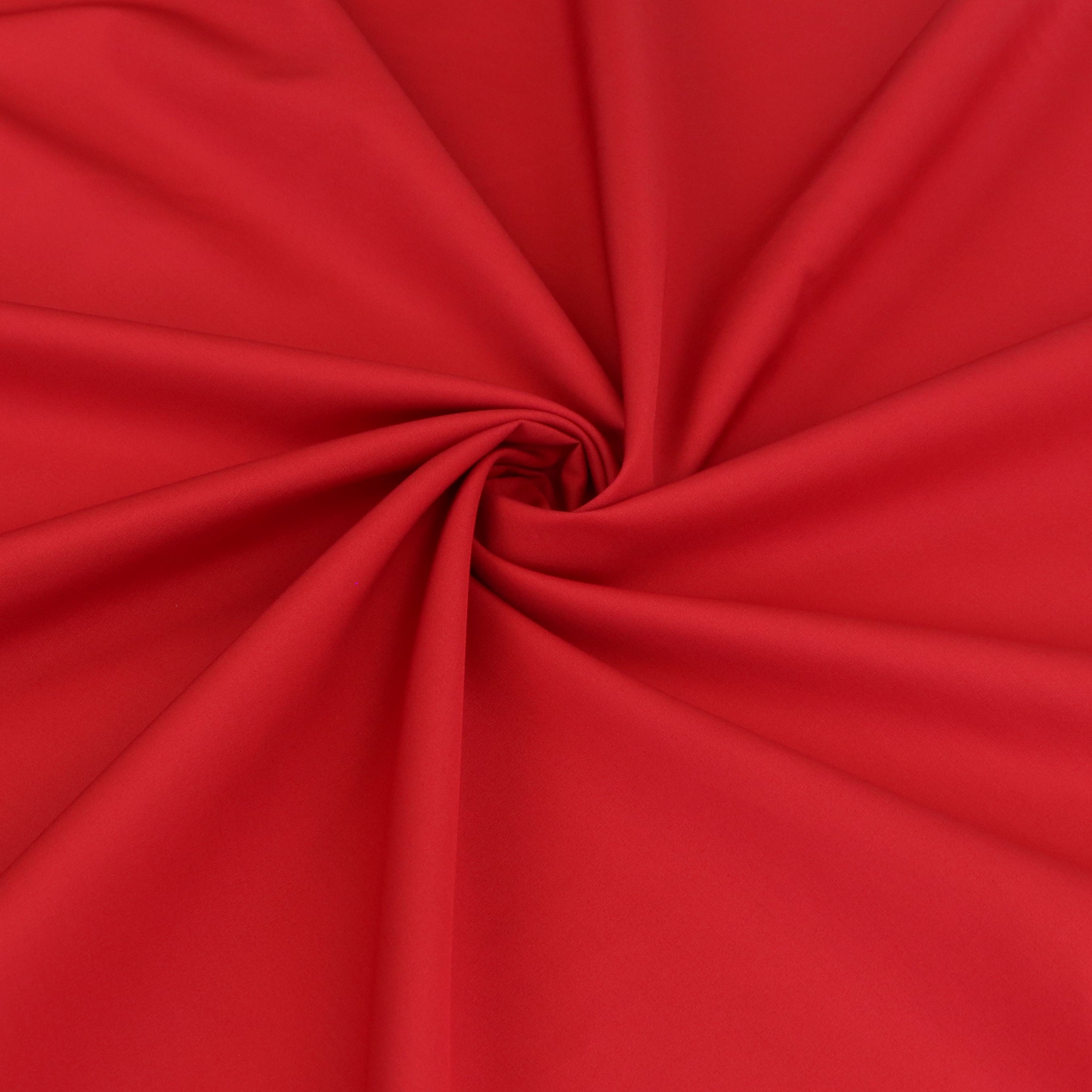 Organic Cotton Poplin Fabric - Poppy Red - Premium Soft & Breathable Material for Dresses, Shirts & DIY Sewing Projects