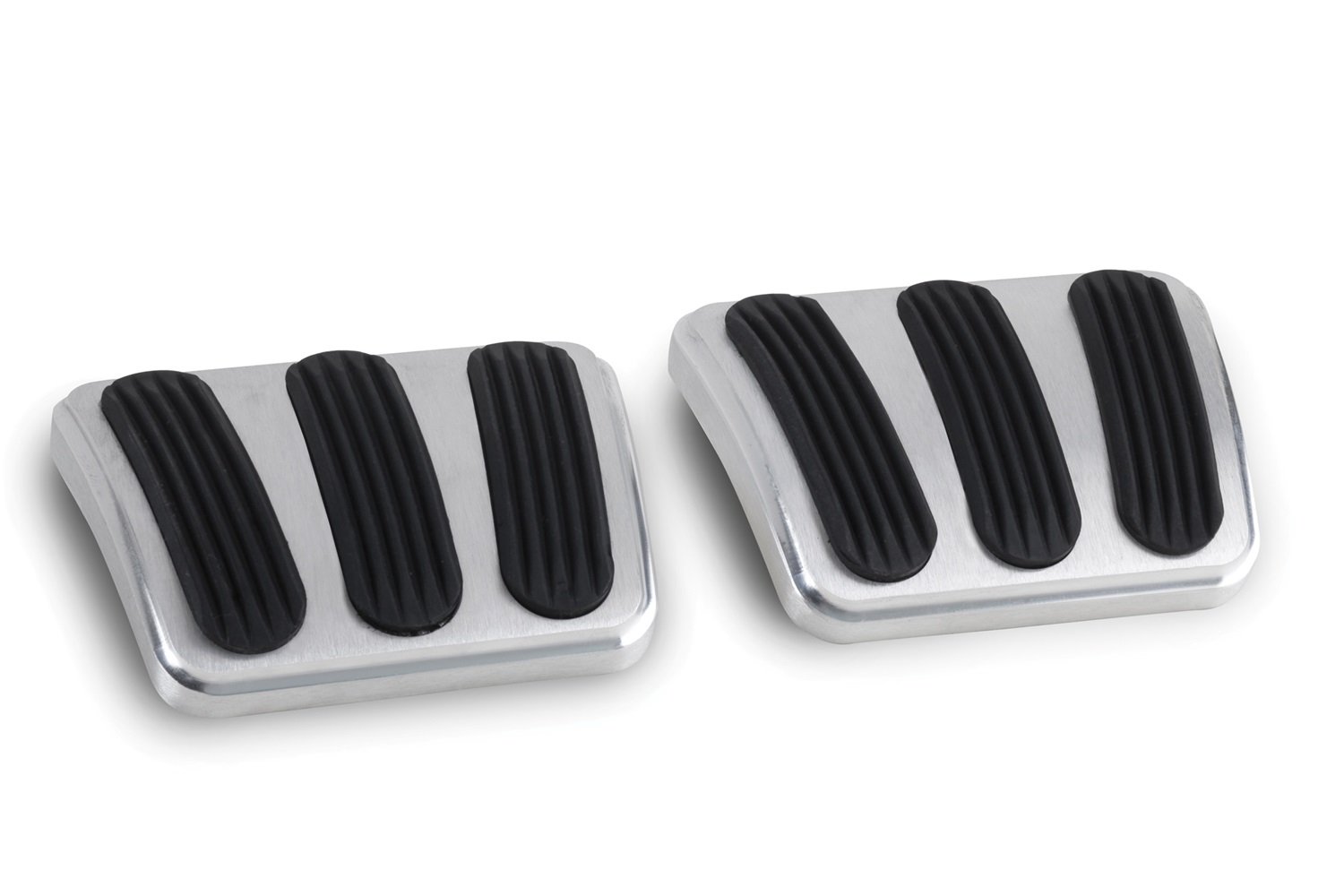 Lokar BAG-6130 Billet Aluminum Curved Brake Clutch Pedal Pad with Rubber Grip - Pair for Classic & Muscle Cars - Perfect for Hot Rods, Restorations and Performance Upgrades