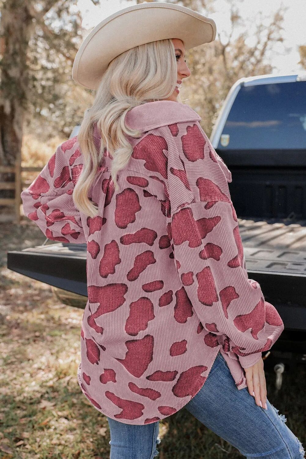 Stylish Leopard Print Single-Breasted Corduroy Jacket for Women - Trendy Fall & Winter Fashion Outerwear for Casual Outings and Date Nights