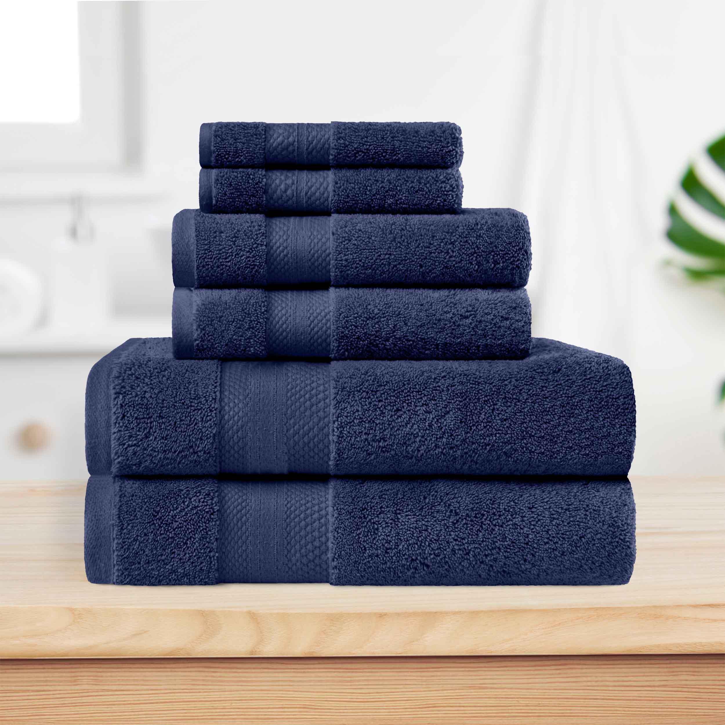 Premium 6-Piece Turkish Cotton Bath Towel Set - Ultra Soft, Highly Absorbent & Quick-Drying - Luxury Spa, Bathroom & Beach Essentials for Home & Travel