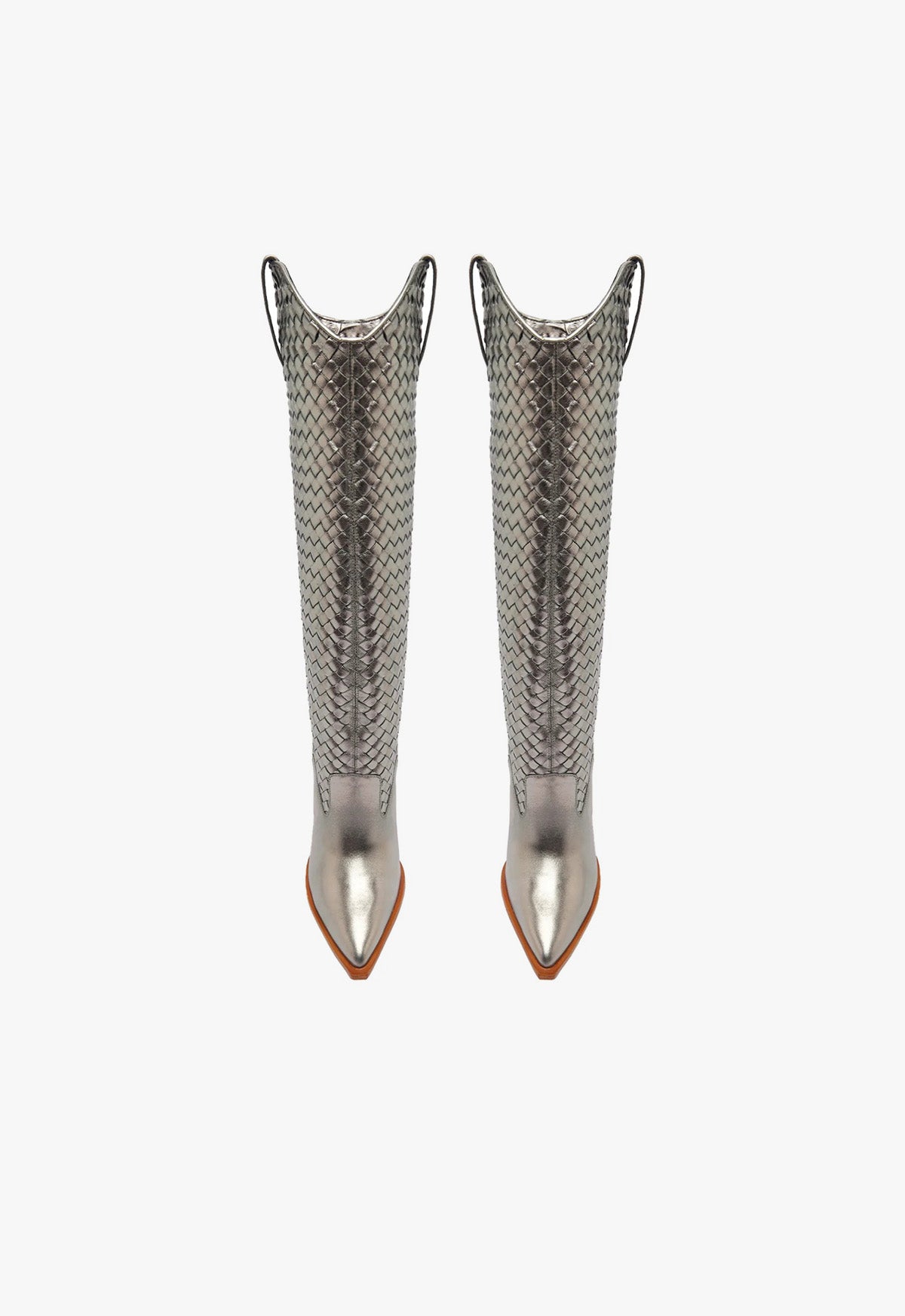 Ella Women's Stylish Woven Metallic Leather Ankle Boots - Perfect for Casual Outfits, Office Wear & Night Out