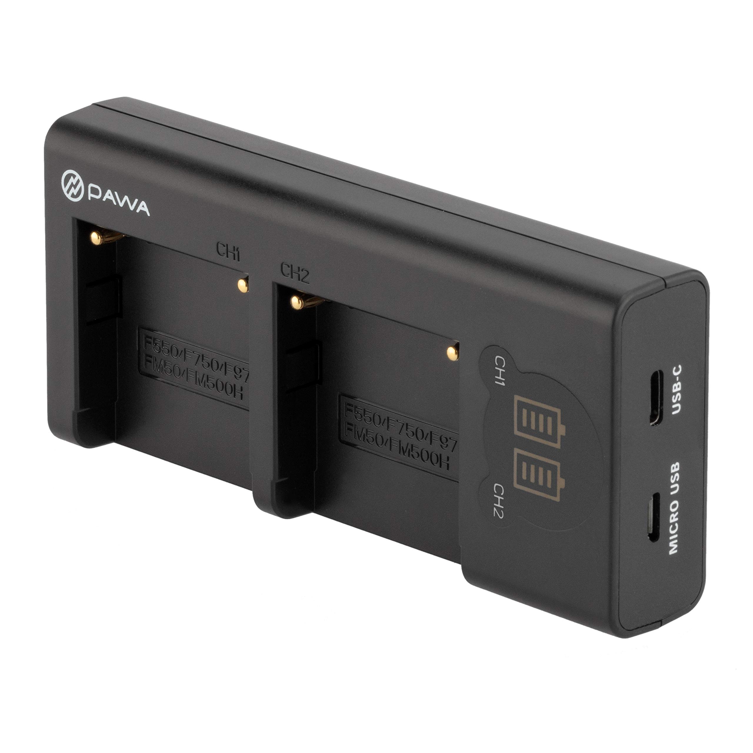 Pawa Slim Dual USB Charger for Sony NP-FZ100 L-Series Camera Batteries - Fast Charging for Sony A7 III, A7R III, A9 Mirrorless Cameras (Perfect for Travel & Professional Photography)