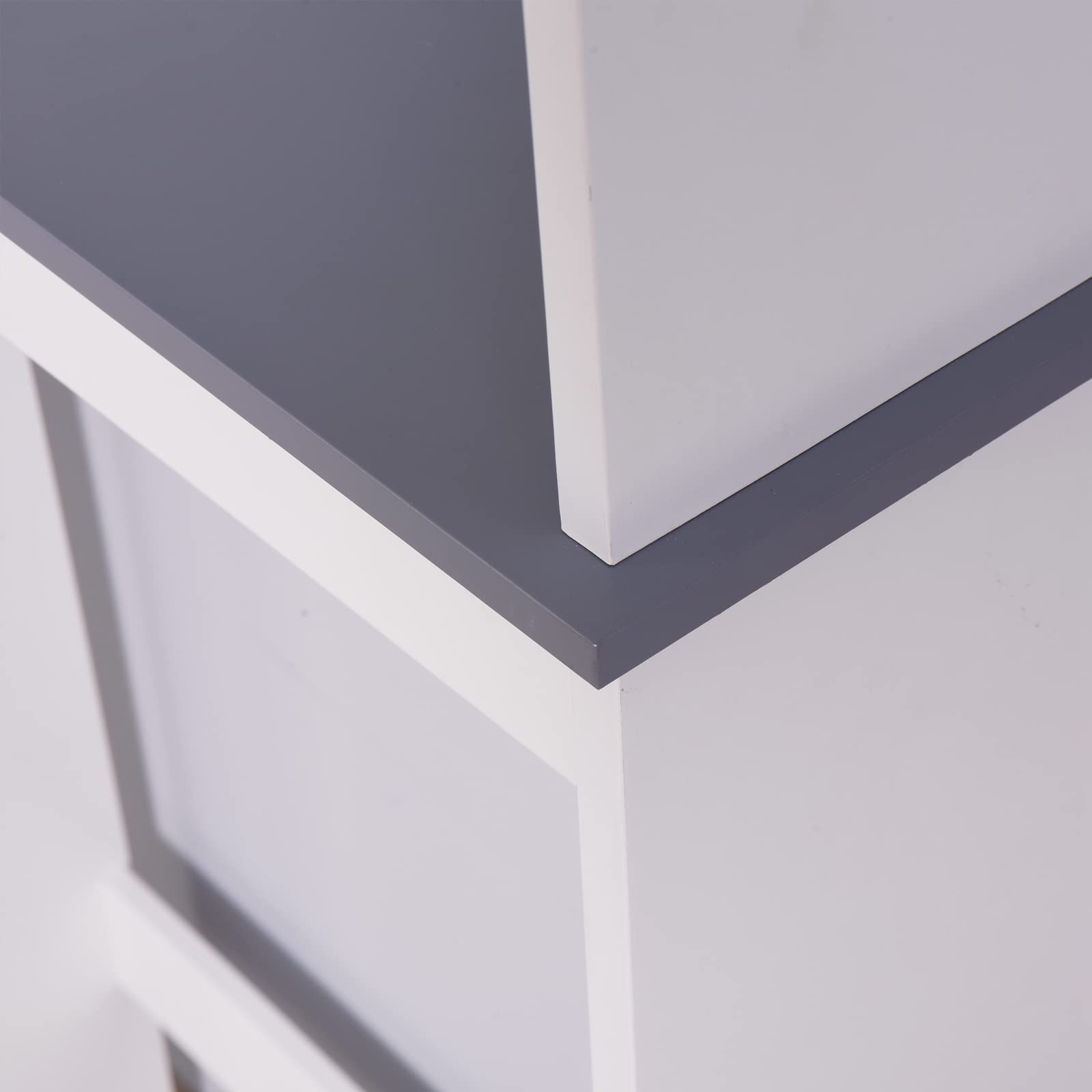 Over The Toilet Storage Cabinet with Adjustable Shelves & Glass Door - 23