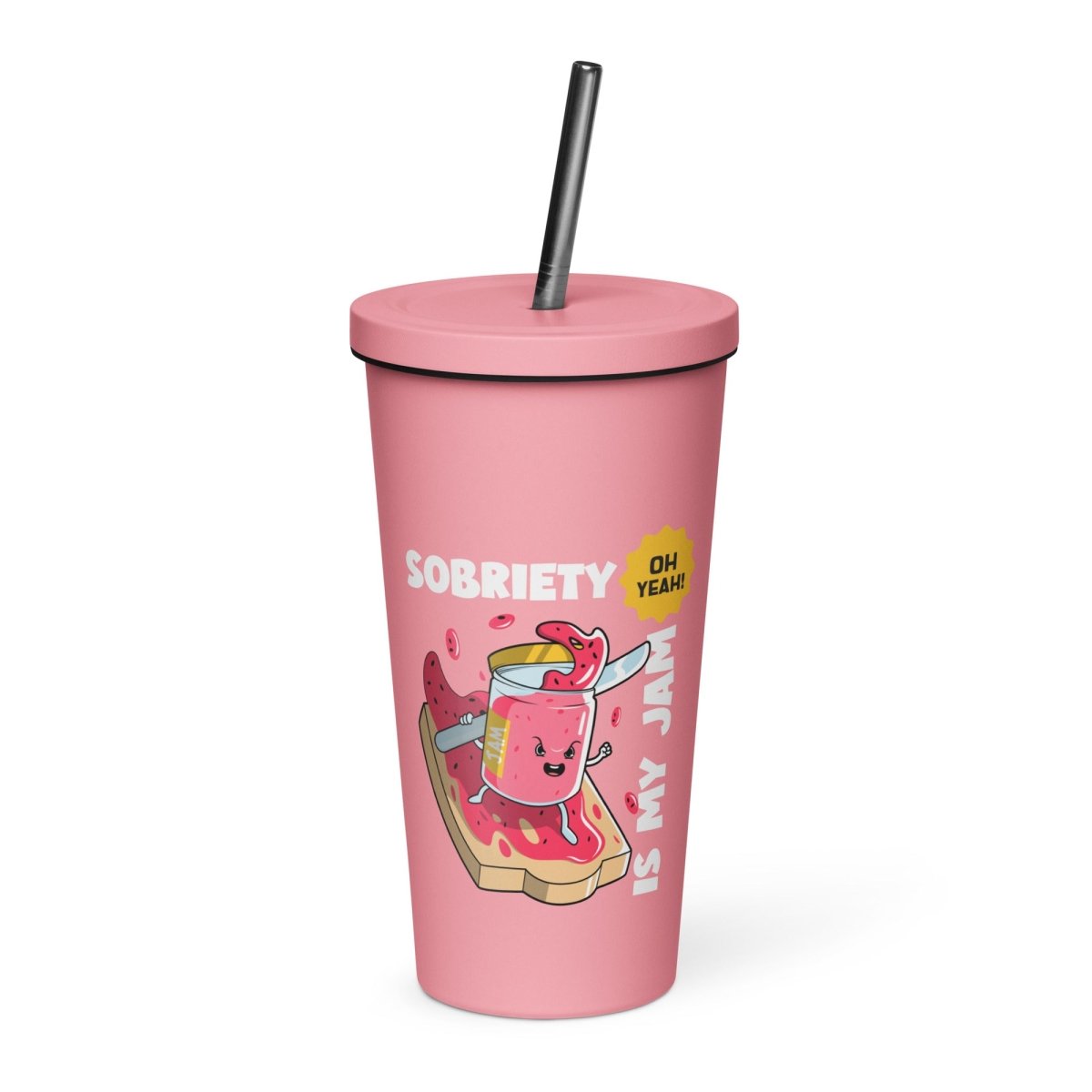 Jammin' to Sobriety Tumbler - 20oz Insulated Stainless Steel Cup with Lid & Straw - Perfect for Coffee, Tea & Cold Drinks at Home, Office or Gym