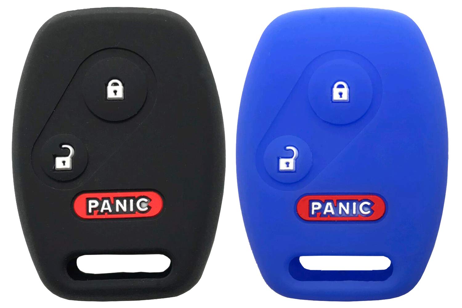 Silicone Key Fob Cover for Honda Civic, Accord, CR-V, Pilot - Protective Skin Glove Case for Keyless Entry Remote (Black/Blue) | Durable & Anti-Scratch Car Accessories for Everyday Use