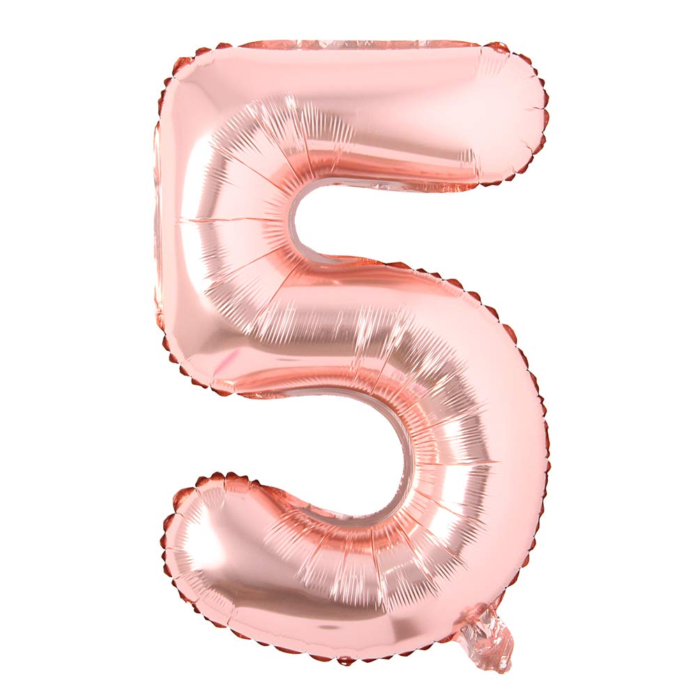 40 Inch Rose Gold Letter & Number Foil Balloons - Mylar Party Decorations for Weddings, Birthdays, Bachelorette, Bridal Showers, Graduation & Anniversary Celebrations | Helium Ready | Perfect for Photo Backdrops & Event Centerpieces