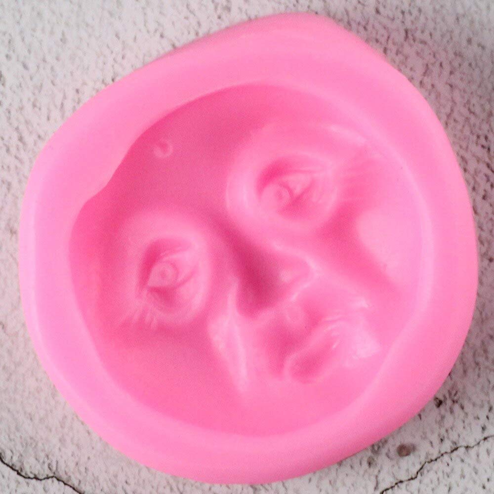 3D Halloween Moon Face Silicone Mold for DIY Soap, Chocolate, Fondant - Candy, Ice Cube, Dessert, Cupcake, Cake Topper Decoration - Perfect for Jelly Shots, Pudding & Handmade Ice Cream Treats