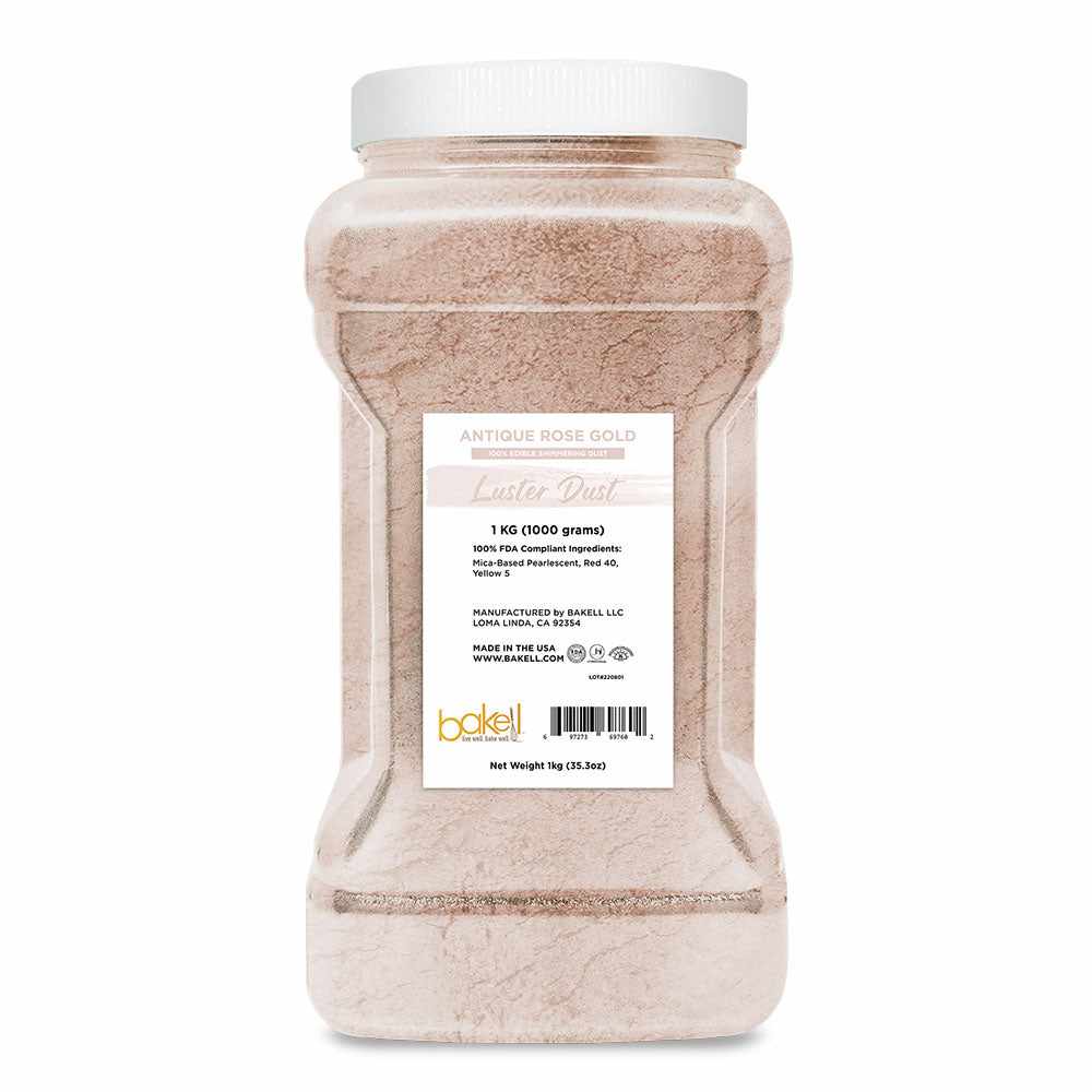 Edible Antique Rose Gold Luster Dust for Cake Decorating - Food Safe Pearl Powder for Baking, Cupcakes, Cookies & Chocolate | Bakell