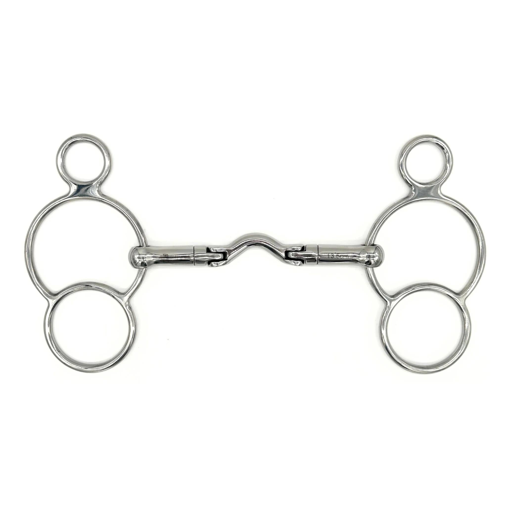 Jake Adams Swivel Port Hinge Two Ring Bit - Durable Stainless Steel Horse Bit for Western Riding, Training & Show - Perfect for Barrel Racing, Trail Riding & Equestrian Competitions