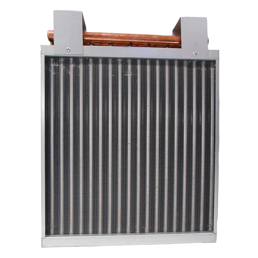 12x12 Water to Air Heat Exchanger Coil - High Efficiency Hot Water Heating Coil for Outdoor Wood Furnace & Boiler Systems - Perfect for Home Heating, Greenhouses, and Workshop Climate Control