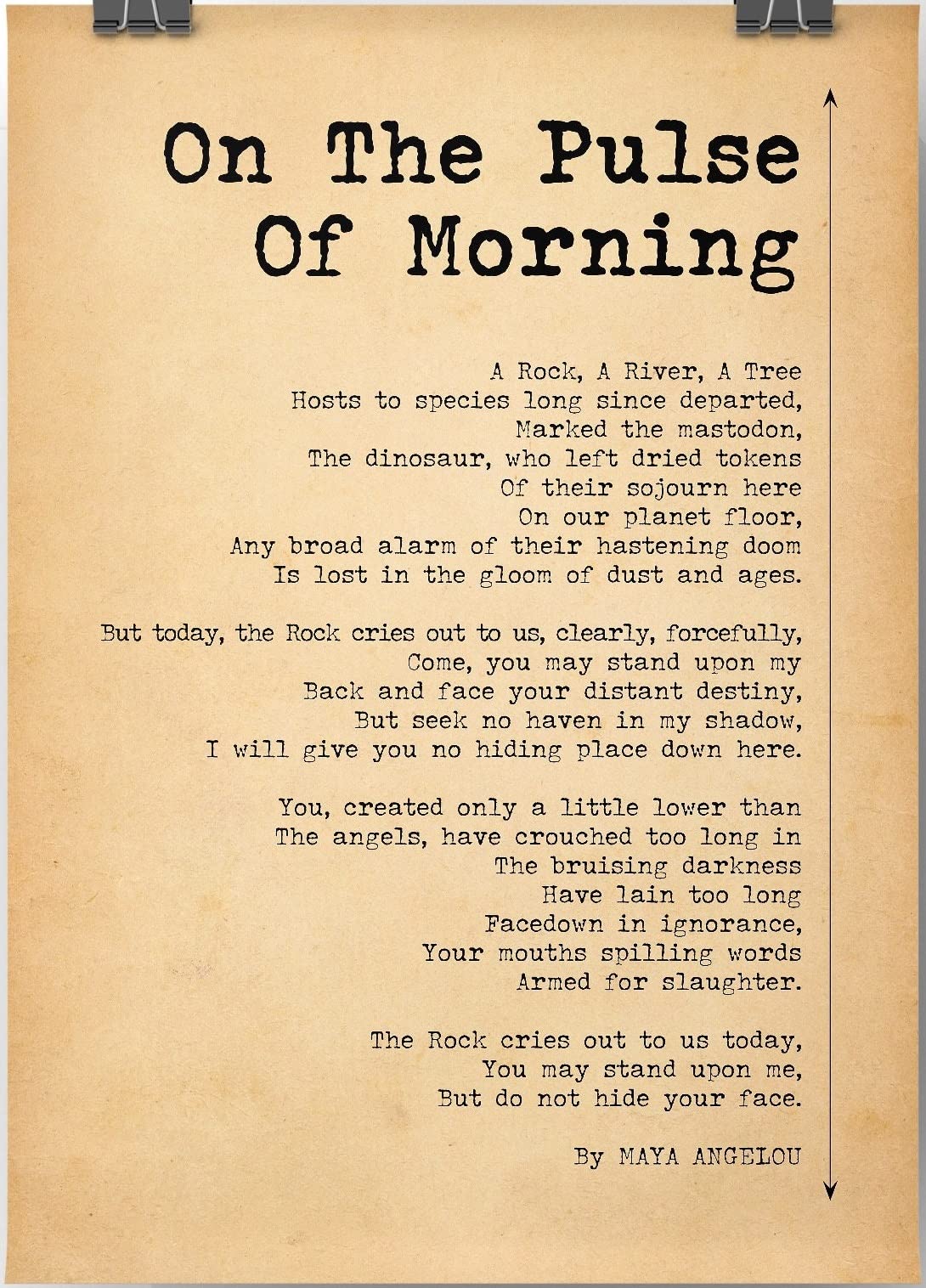 On The Pulse Of Morning
