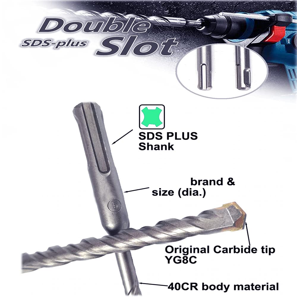 SDS Plus Hammer Drill Bit 5Pcs - 5/16x8