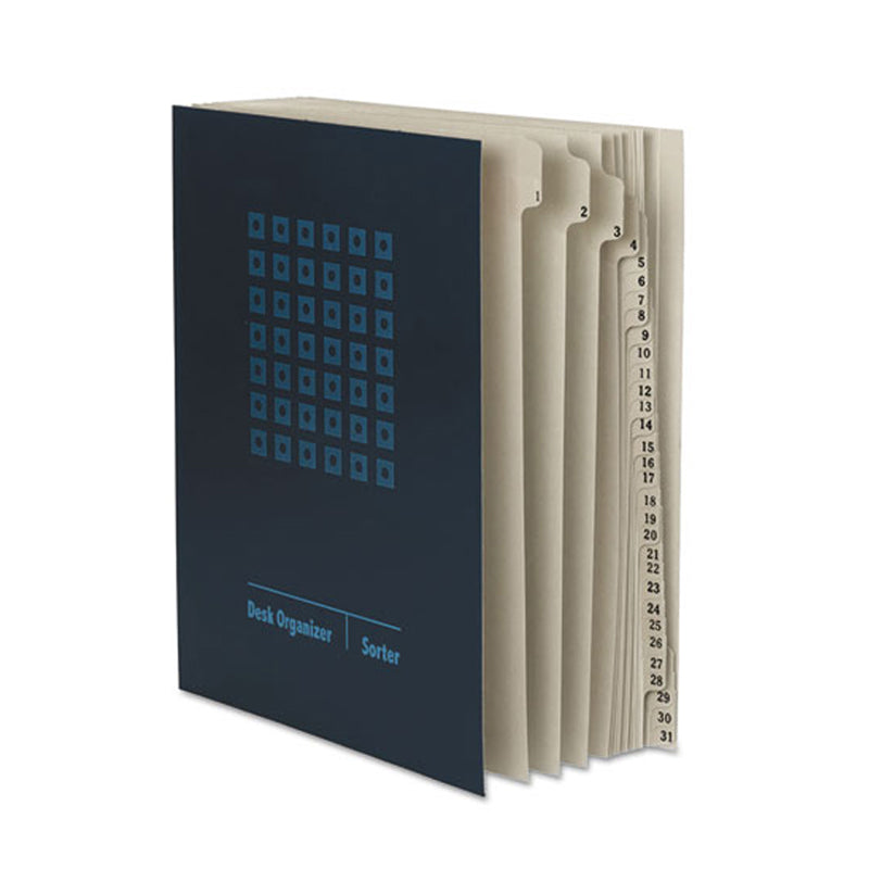 Premium Expandable Indexed Desk File Organizer - Navy Blue, Letter Size, Holds 250 Sheets - Perfect for Office, Home & School Document Storage