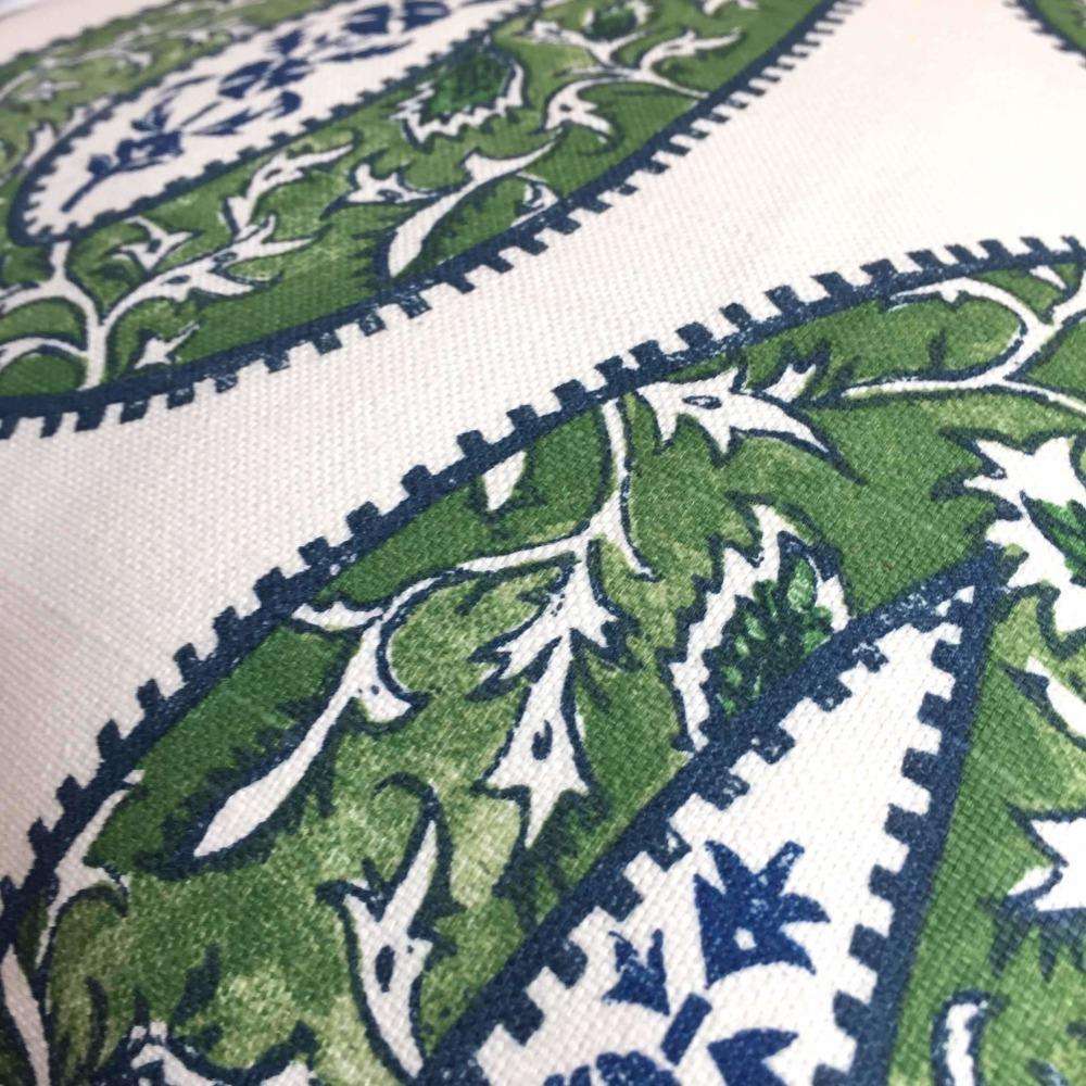 Kelly Green Teardrop Paisley Motif Pillow Cover - Lacefield Designs Fabric - Bohemian Home Decor for Living Room, Bedroom & Nursery