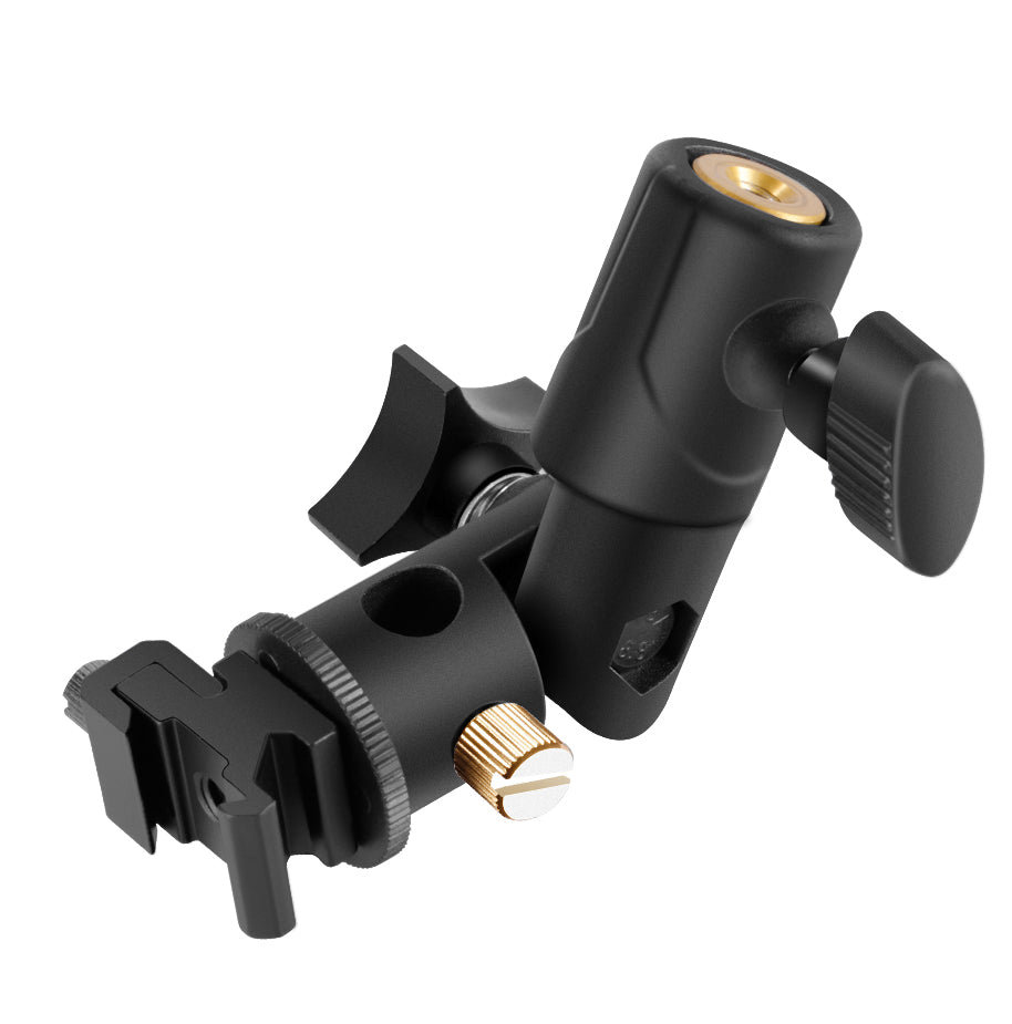 NEEWER Type E Flash Shoe Umbrella Mount Holder Bracket - Compatible with DSLR Cameras, Video Lights, Microphones - Perfect for Photography, Videography, and Outdoor Shooting