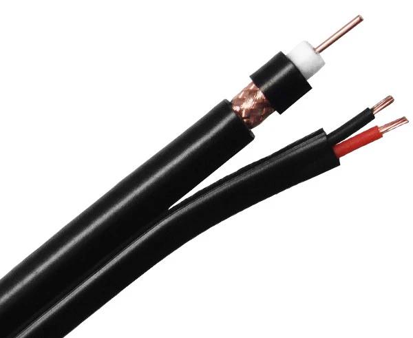 1,000ft Black RG6 Siamese Coaxial Cable - 18 AWG Bare Copper Conductor, 90% Braid Shield, 18/2 Stranded BC - Perfect for CCTV, Satellite TV, and High-Speed Internet Installations