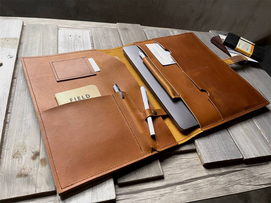 Premium Genuine Leather Sleeve Case for 13/14/16 inch MacBook Pro M2 & M3 Max - Slim Protective Laptop Cover for Work, Travel & School