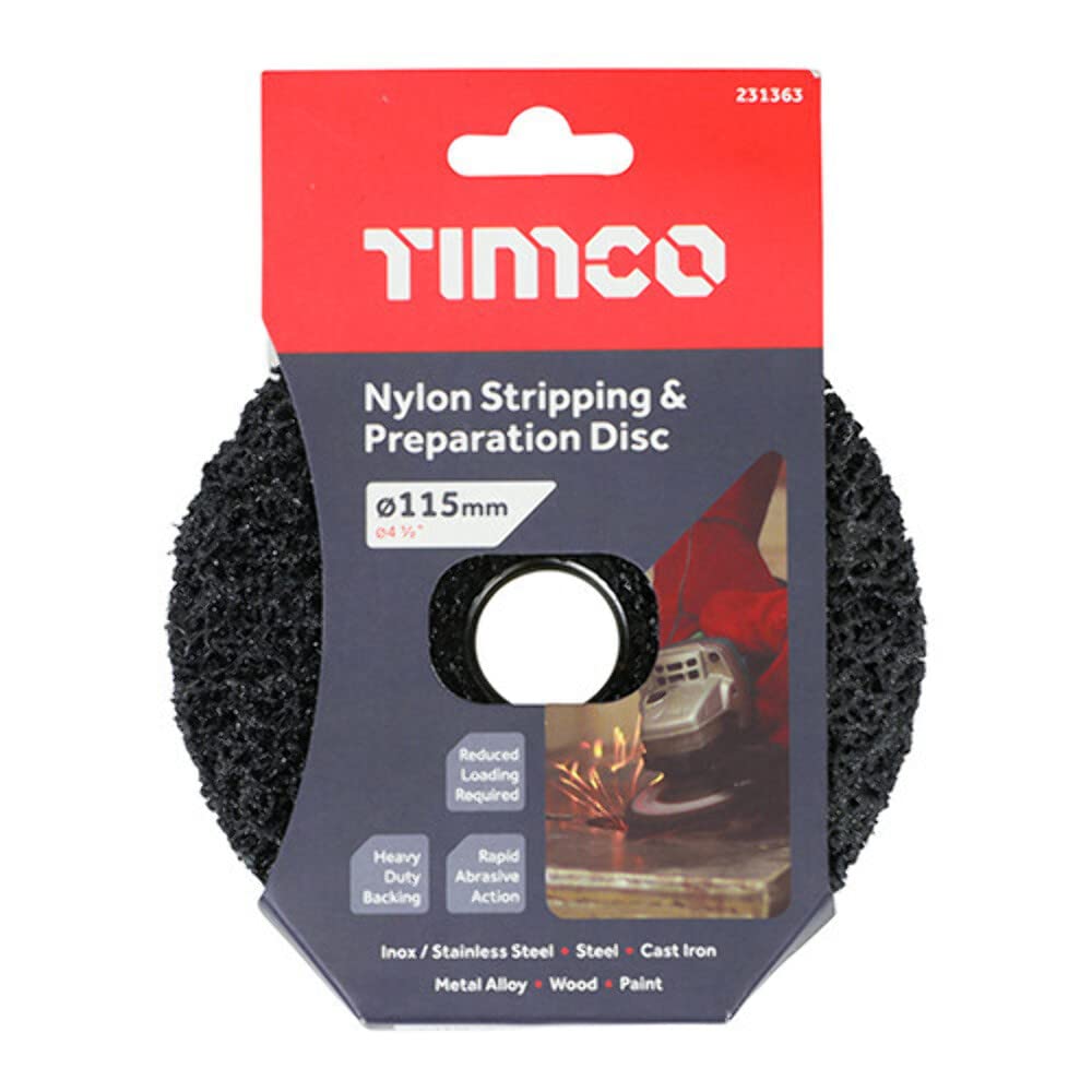 Nylon Stripping & Preparation Disc - 115mm x 22.23mm for Metal Surface Cleaning, Rust Removal & Paint Stripping | Ideal for Automotive, Welding & DIY Projects