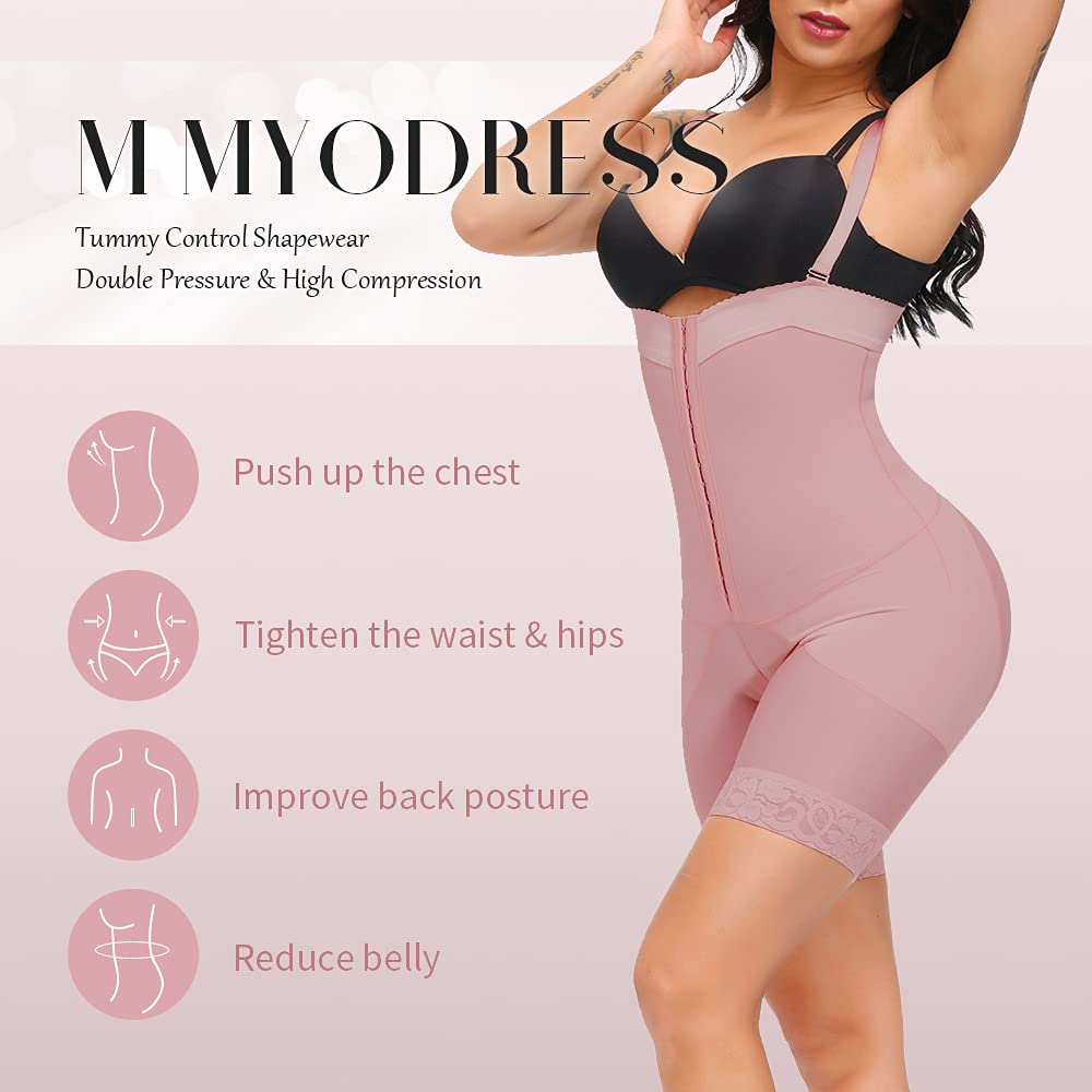 Best Colombian Shapewear for Women - M MYODRESS Fajas Tummy Control Waist Trainer Bodysuit | Slimming Compression Garment for Postpartum, Workout & Everyday Wear