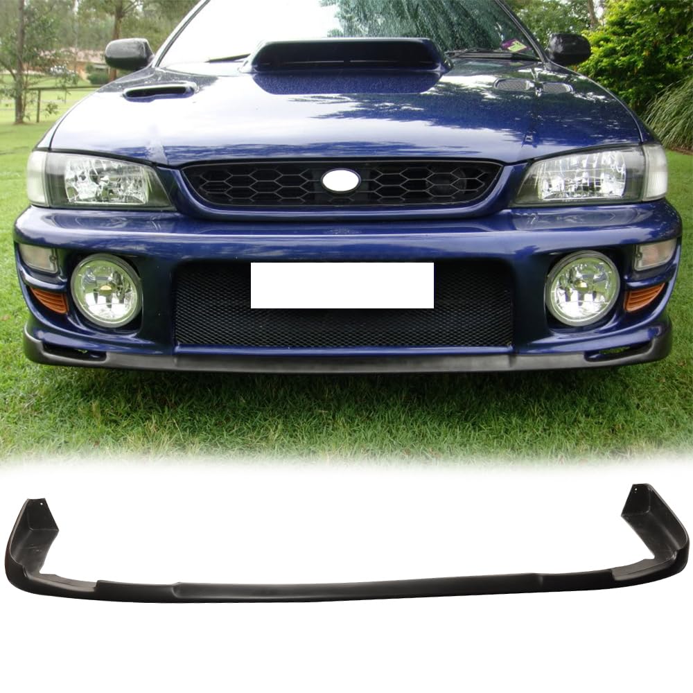 IKON MOTORSPORTS Front Bumper Lip for 1997-2001 SUBARU IMPREZA | STI Style PU Black Spoiler | Aggressive Look & Enhanced Aerodynamics | Perfect for Car Enthusiasts & Street Racing