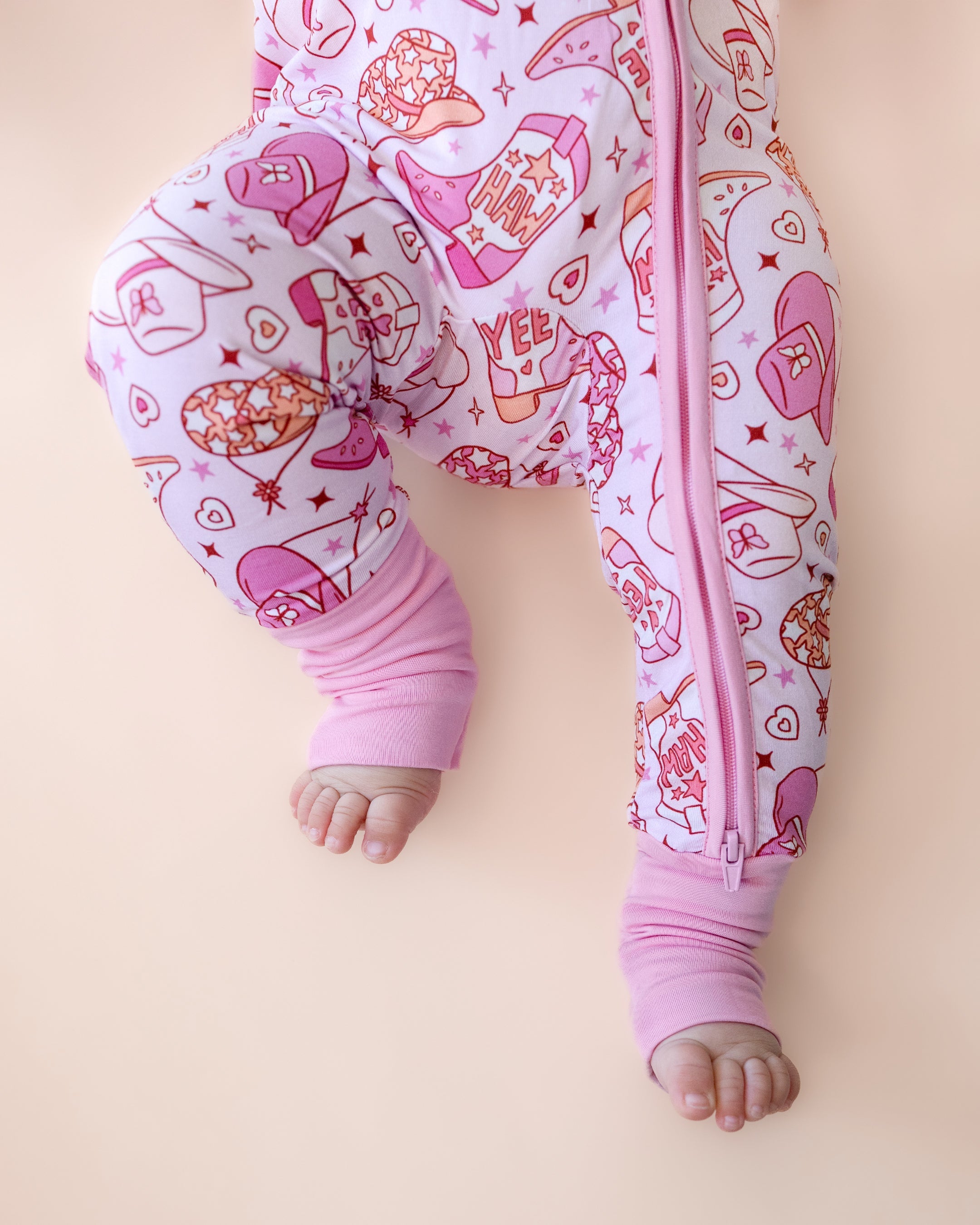 Bamboo Zip Romper for Baby Girls - Soft Organic Cotton Cowgirl Outfit for Newborns & Toddlers | Perfect for Western Theme Parties, Photo Shoots & Everyday Playtime