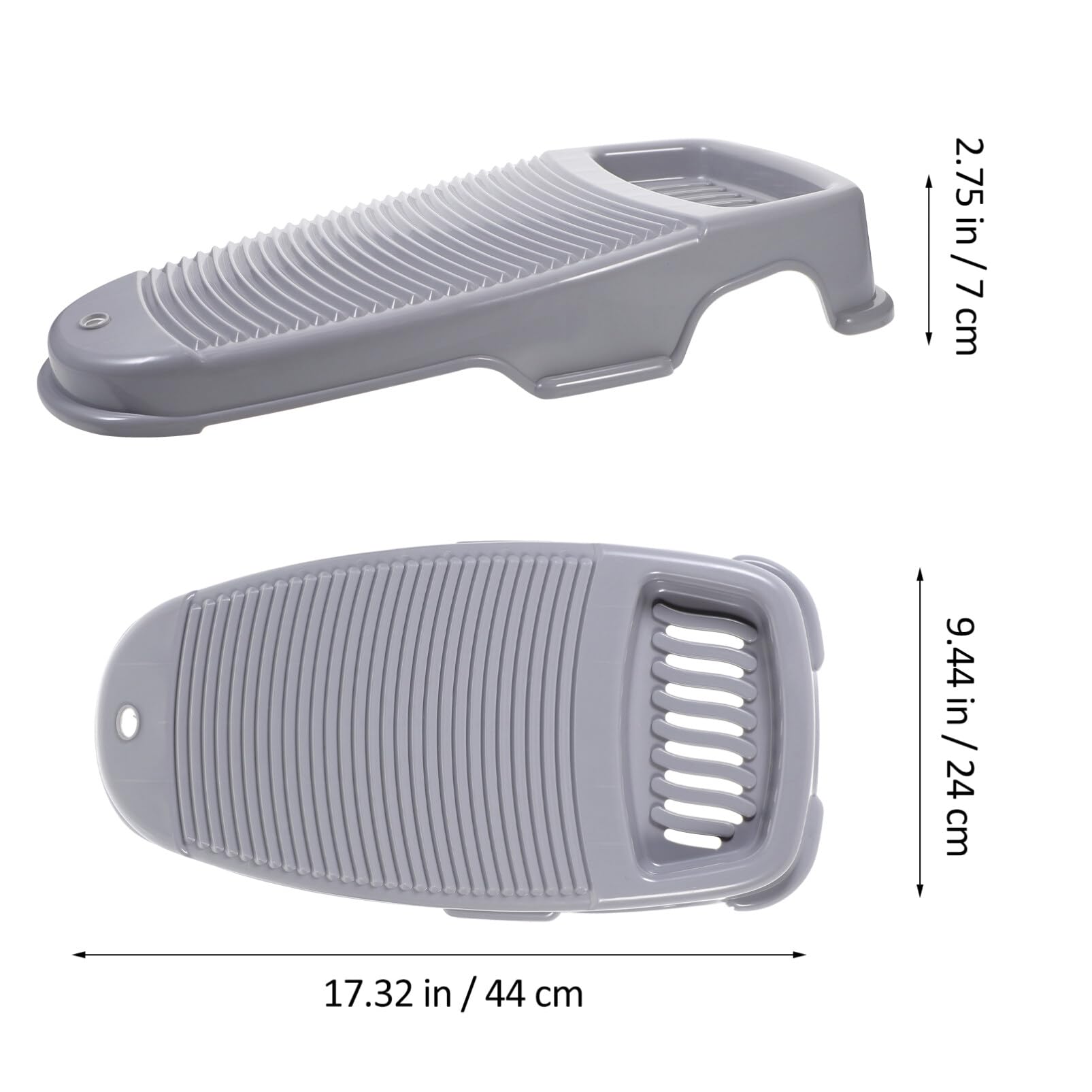Anti-Slip Plastic Washboard for Hand Washing Clothes - Small Grey Washboard with Non-Slip Surface for Delicates & Underwear - Portable Hand Washing Tool for Laundry, Camping & Emergency Use