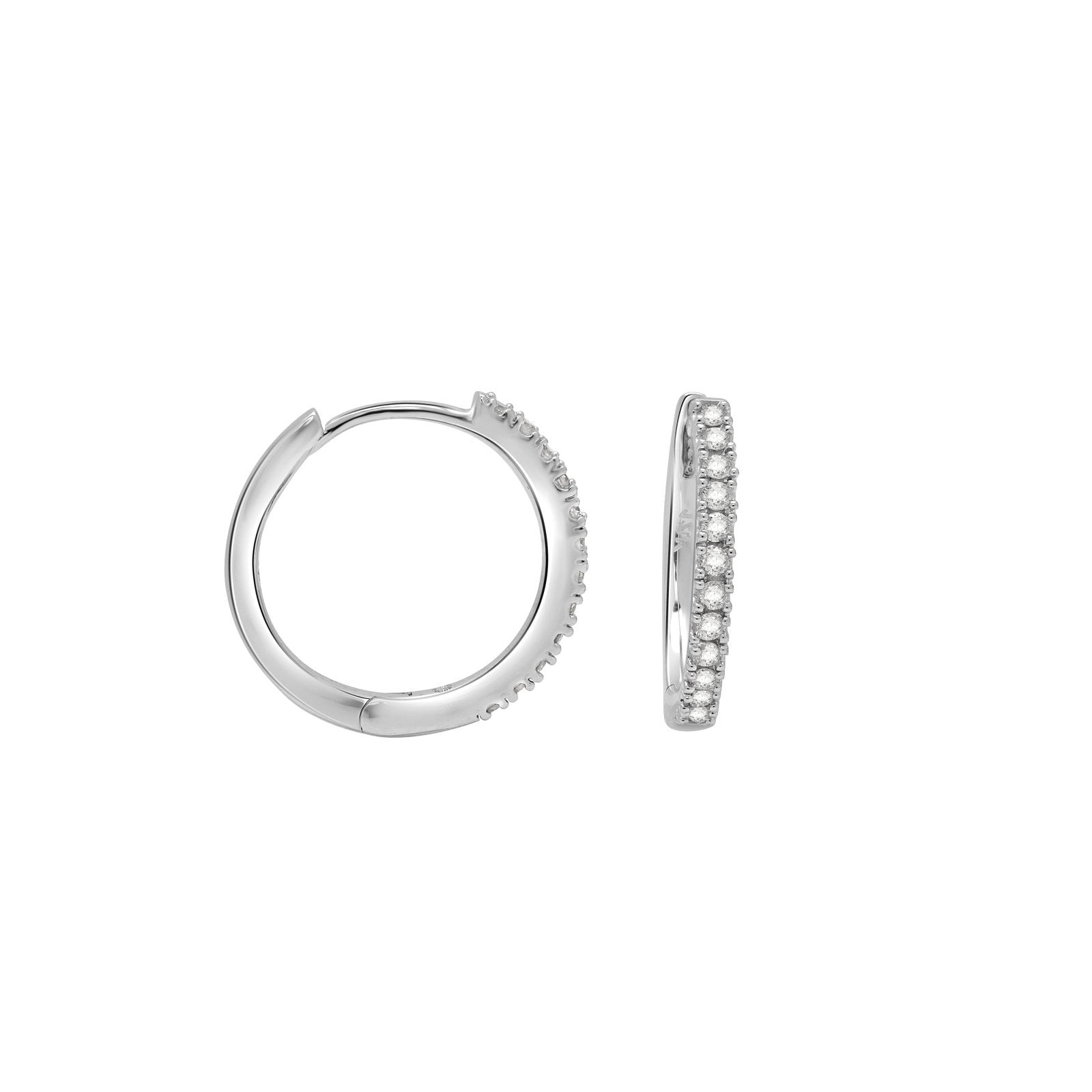 14K White Gold Classic Diamond Hoop Earrings for Women | Elegant Everyday & Special Occasion Jewelry Gift