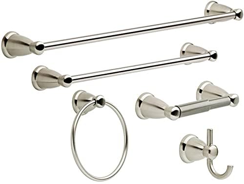 Y&Y Decor 5-Piece Towel Bar Set - Satin Nickel Bathroom Hardware with 24
