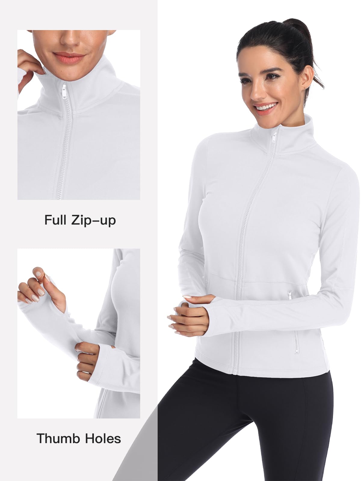 VUTRU Women's Full Zip Fleece Workout Jacket - Lightweight Yoga Running Track Athletic Jacket for Gym, Outdoor & Casual Wear