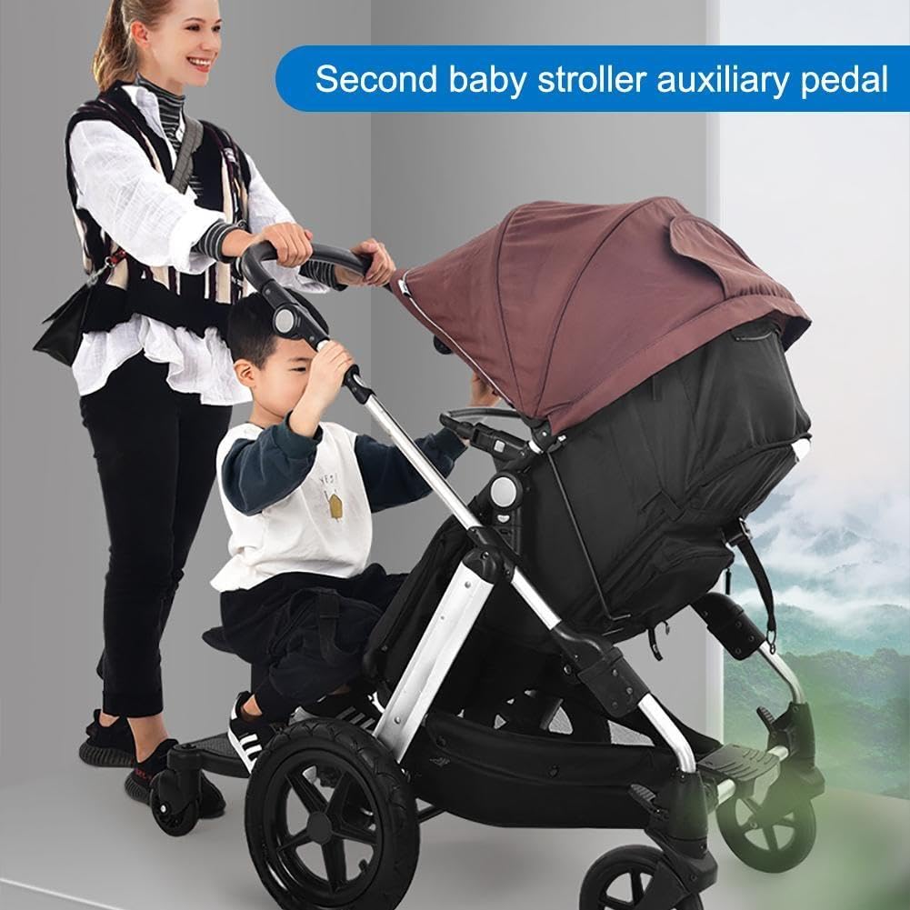 Universal Stroller Board with Seat - Comfortable Wheeled Buggy Board for Pushchairs, 3-in-1 Stroller Attachment for Toddlers & Kids | Perfect for Shopping, Travel & Family Outings