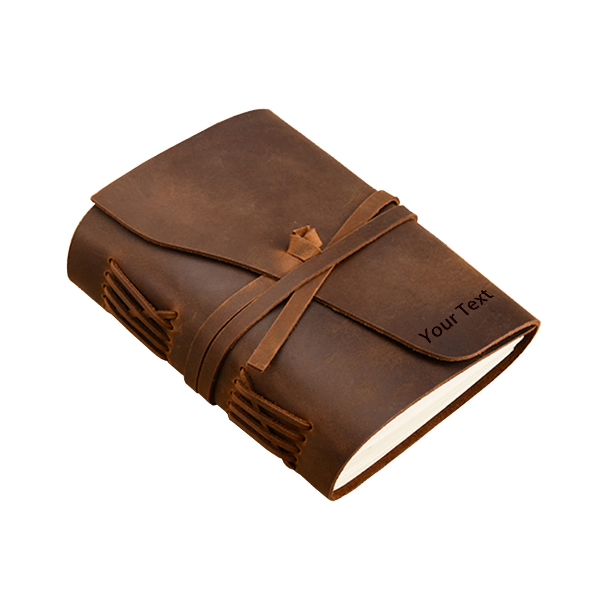 Personalized Leather Journal Notebook for Men & Women - Handmade Genuine Leather Refillable Sketchbook with Lined Pages - Perfect Travel Diary, Writing Notebook & Thoughtful Gift for Mother, Father, Graduation, Anniversary - Ideal for Journaling, Note Taking & Creative Writing