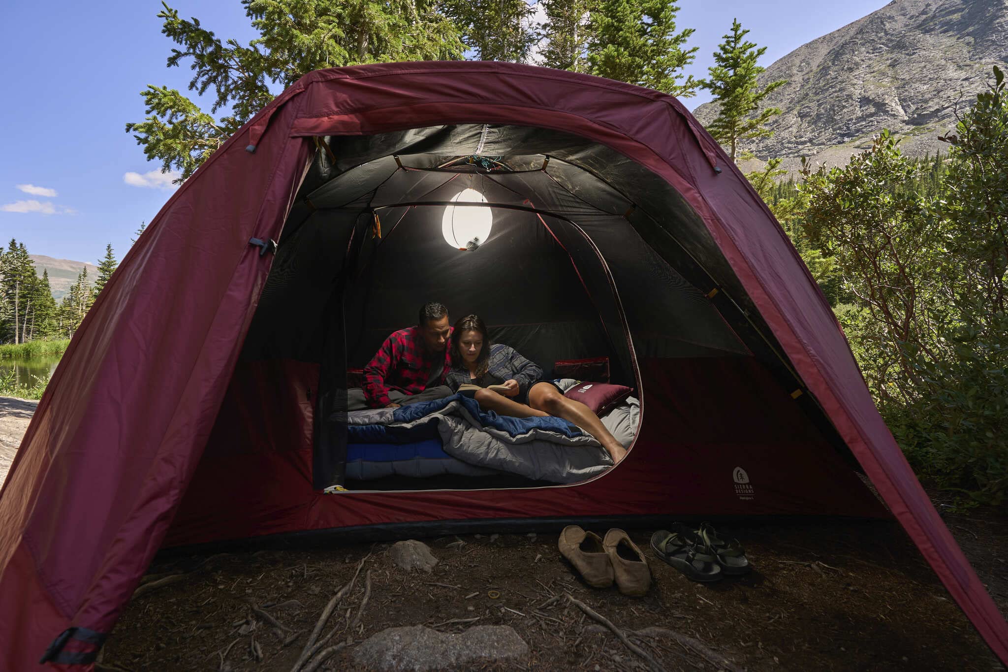 **Sierra Designs Alpenglow Tent - 4-Person Camping Tent with Twilight Tech Blocks 98% of Sunlight - Easy Setup & Spacious Interior - Perfect for Family Camping, Hiking, and Outdoor Adventures**