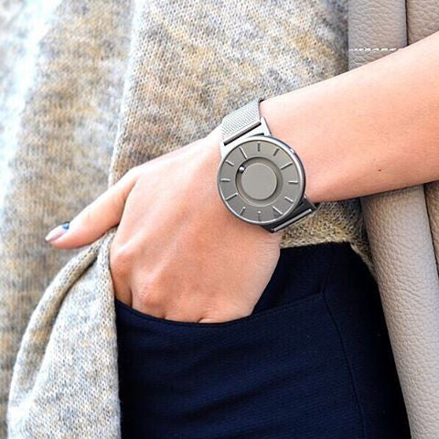 Eone The Bradley Mesh Watch - Stylish Tactile Timepiece for Men & Women - Water-Resistant Analog Watch for Blind & Sighted - Perfect for Office, Travel & Everyday Wear