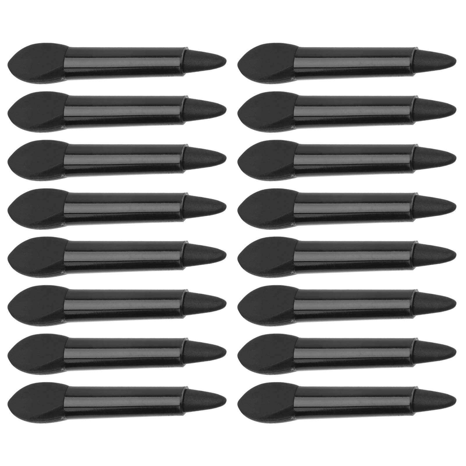 FRCOLOR 20Pcs Double Ended Silicone Lip Brush Set - Lipstick & Lip Gloss Applicator Makeup Brushes for Women & Girls (Black) | Perfect for Professional Makeup Artists & Home Beauty Routines