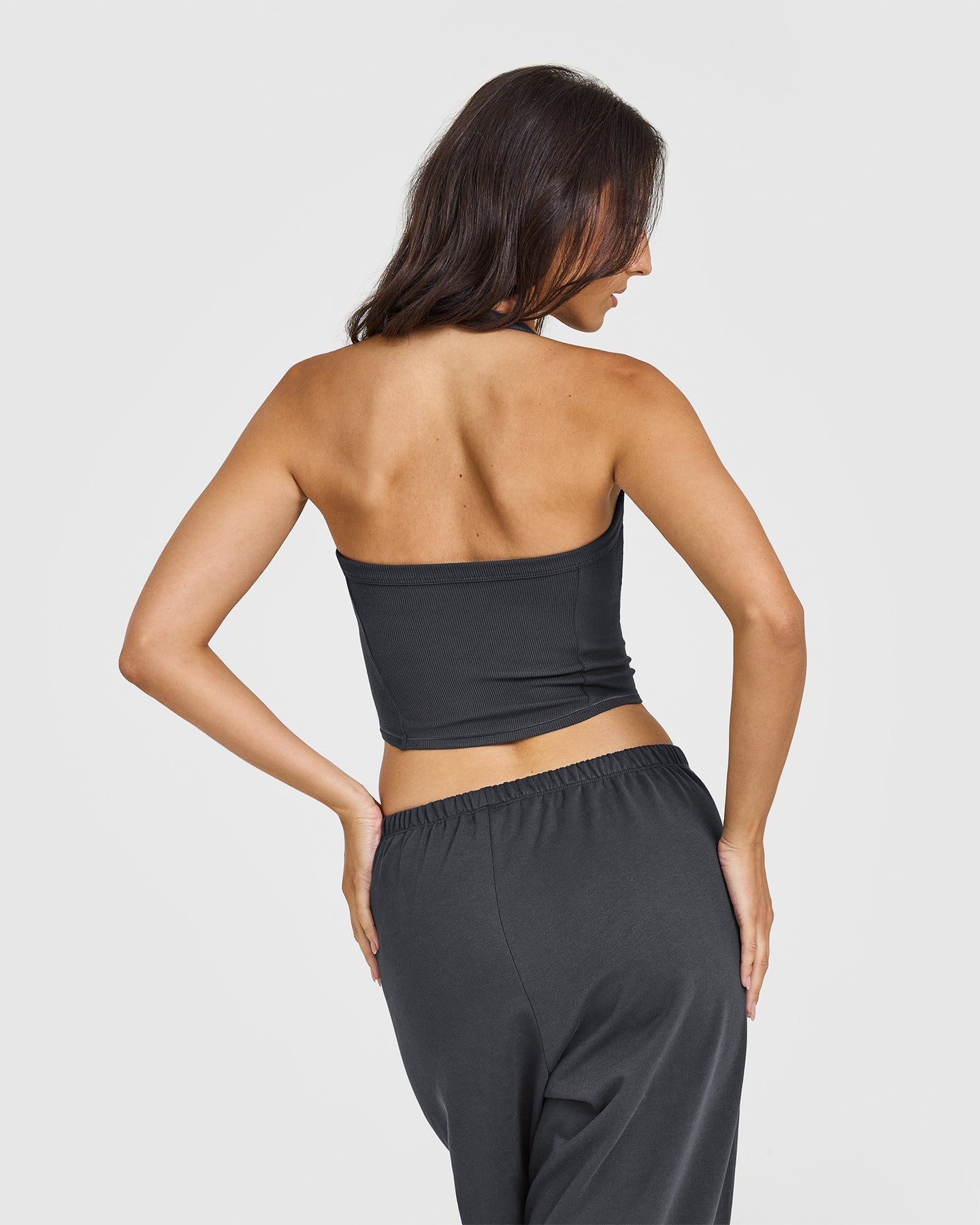 Mellow™ Rib Halter Neck Mid Vest with Built-in Bra Shelf | Women's Fashion Top for Summer | Casual Wear, Beach Outfits, and Layering