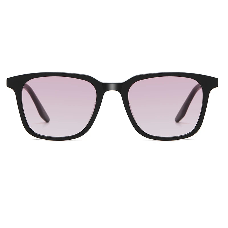 Stylish Black Unisex Square Acetate Sunglasses with Gradient Lenses - Trendy Full Rim Eyewear for Men & Women - Perfect for Outdoor Activities, Driving, and Fashion Accessories