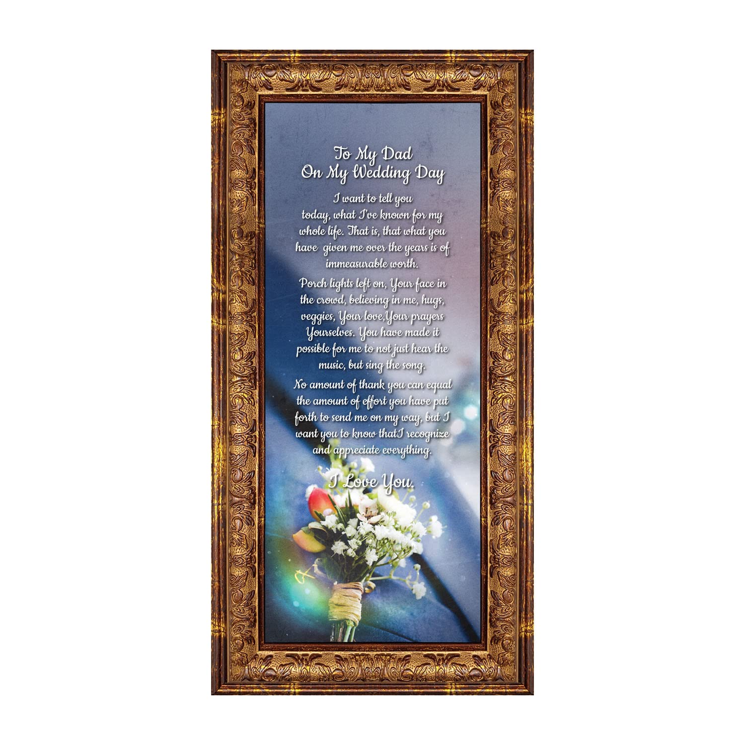 Crossroads Home Décor Wedding Picture Frame - Elegant Father of the Bride & Groom Gift - Engraved Dad Photo Frame 7312R - Perfect for Wedding Memories, Anniversary & Father's Day Gifts