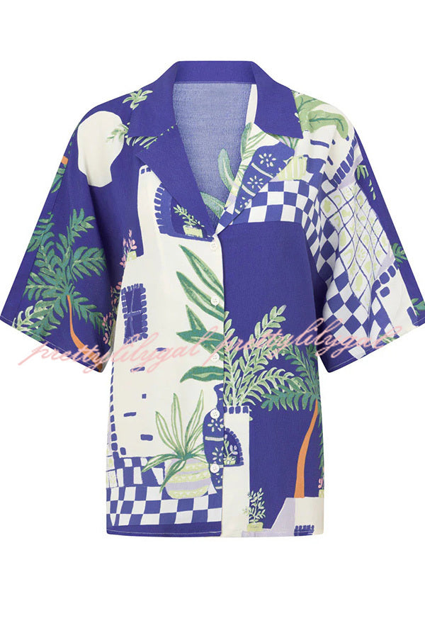 Balmy Summer Nights Floral Print Loose Blouse & Elastic Waist Wrap Skirt Set - Boho Chic Outfit for Beach Vacations, Date Nights & Summer Festivals