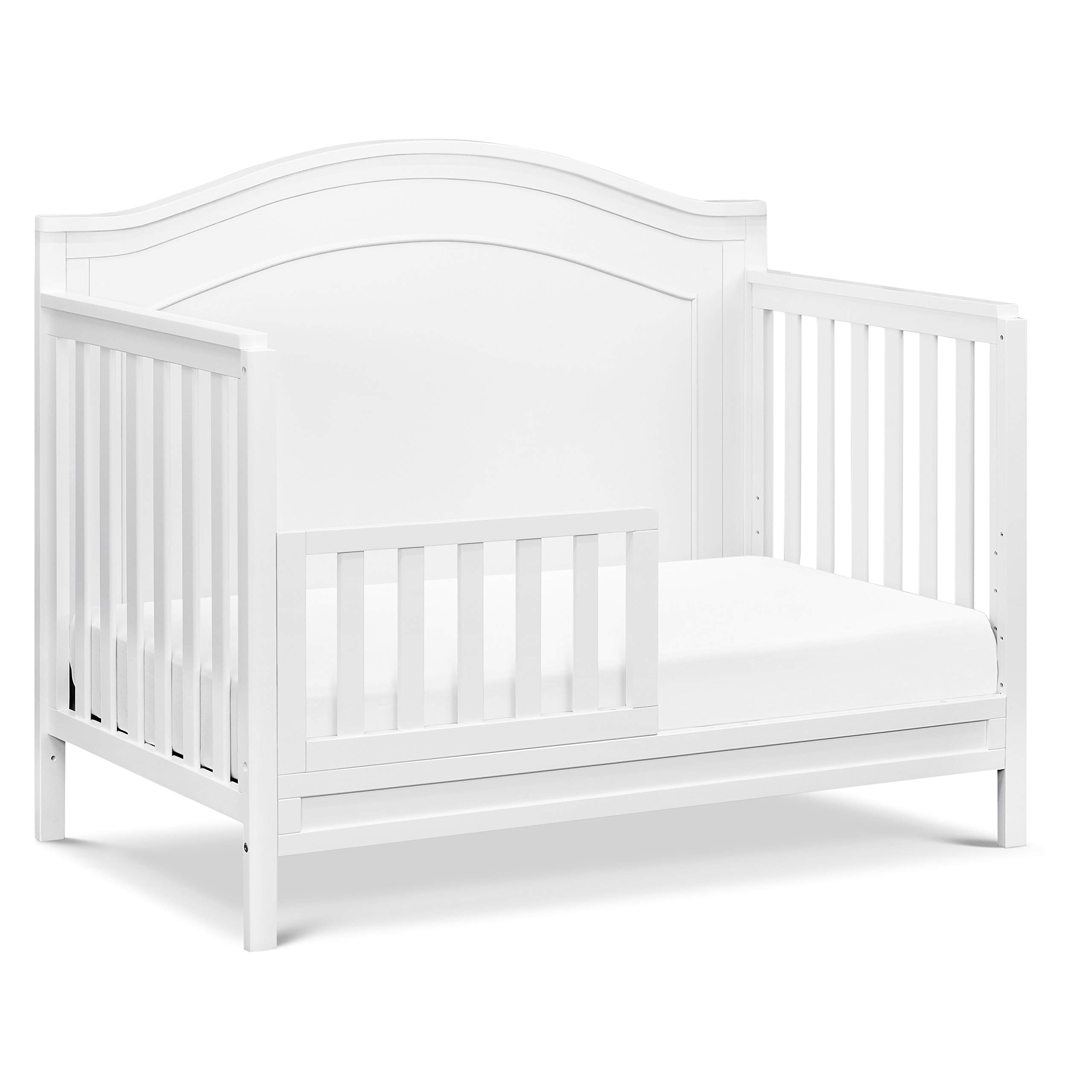 daVinci Charlie 4-in-1 Convertible Baby Crib - GREENGUARD Gold Certified, Converts to Toddler Bed, Daybed & Full Bed - Adjustable Height White Wooden Nursery Furniture - Perfect for Newborn to Teen Bedroom & Daycare Use