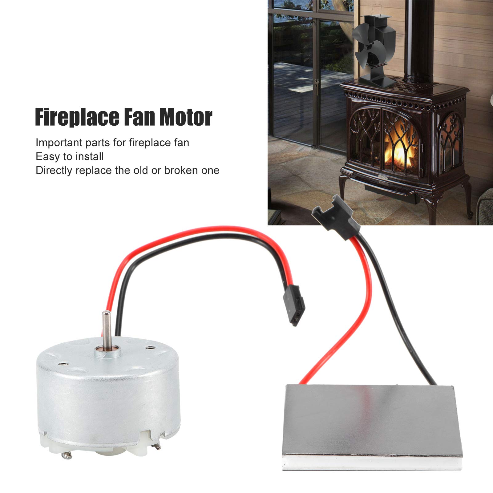 Universal Fireplace Fan Generator & Stove Blower Kit - Electric Heater Motor Accessory for Efficient Heat Distribution | Perfect for Wood Stoves, Fireplaces & Home Heating Systems