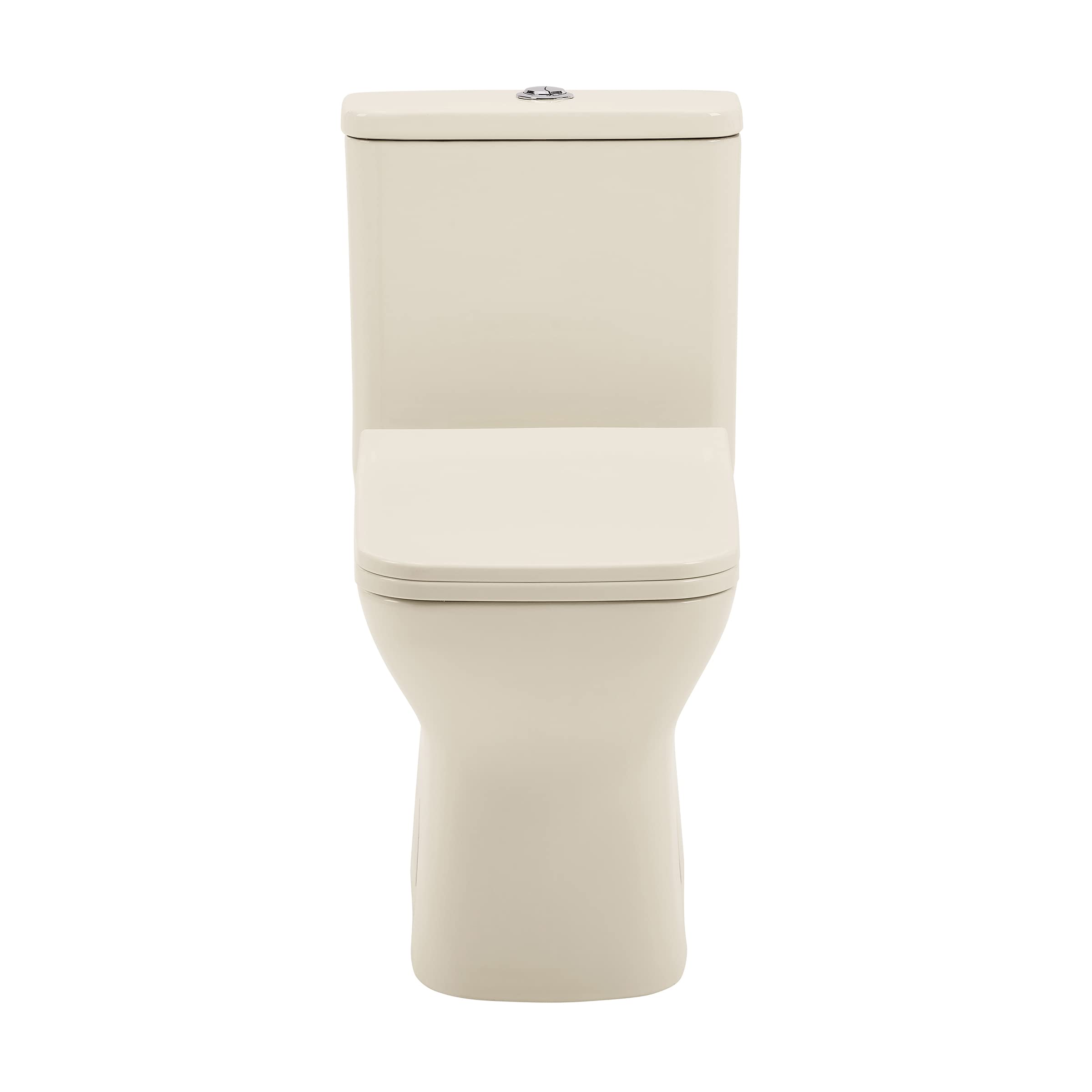Swiss Madison SM-1T256 Carre Modern One-Piece Square Toilet - Dual Flush 1.1/1.6 GPF - Compact Bathroom Toilet in Bisque | Perfect for Small Bathrooms & Contemporary Home Decor