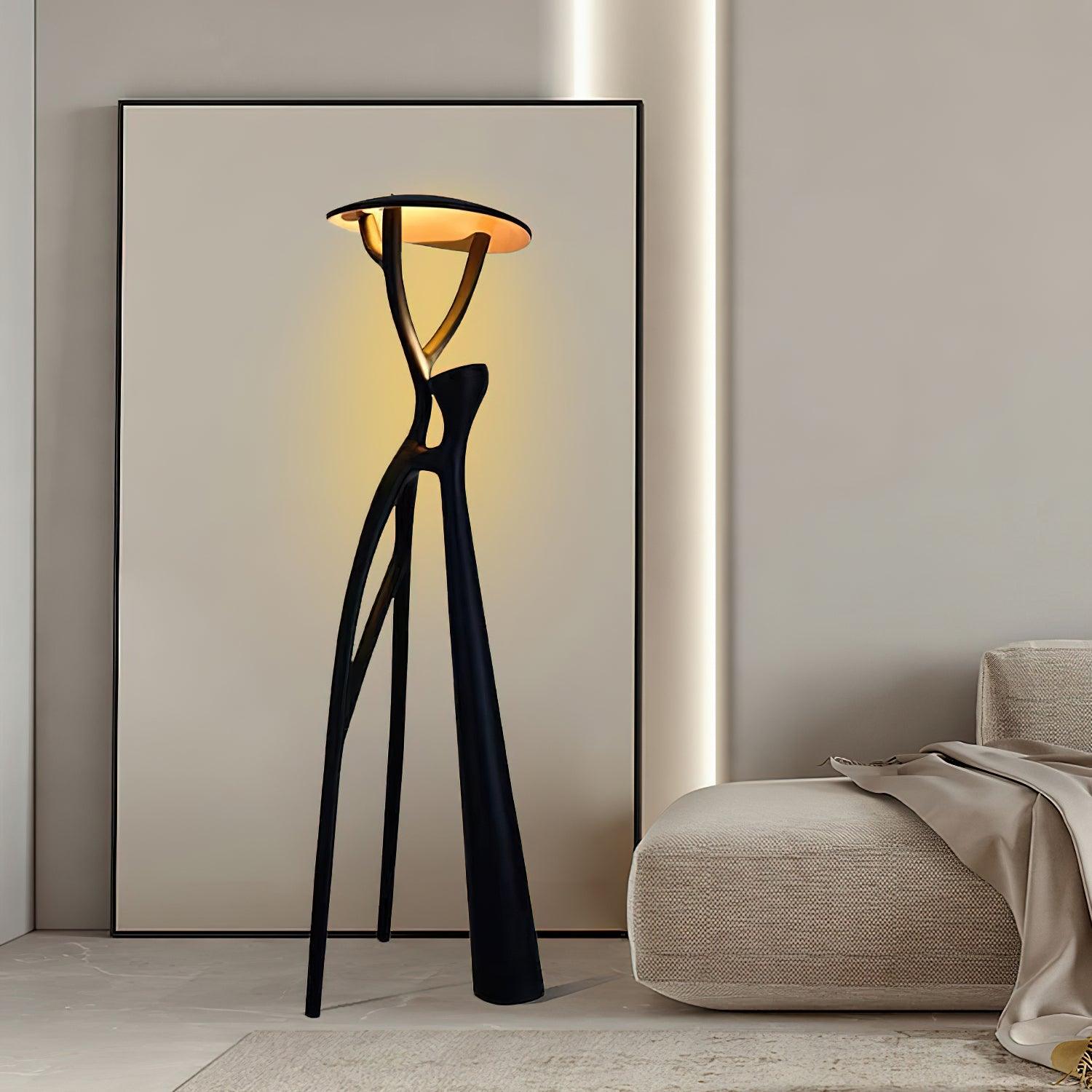 Gothic Tree Sculpture Floor Lamp - Handcrafted Black Metal Tree Design Standing Light for Living Room, Bedroom, or Gothic Home Decor - Perfect for Halloween, Dark Aesthetic, and Fantasy Themed Spaces