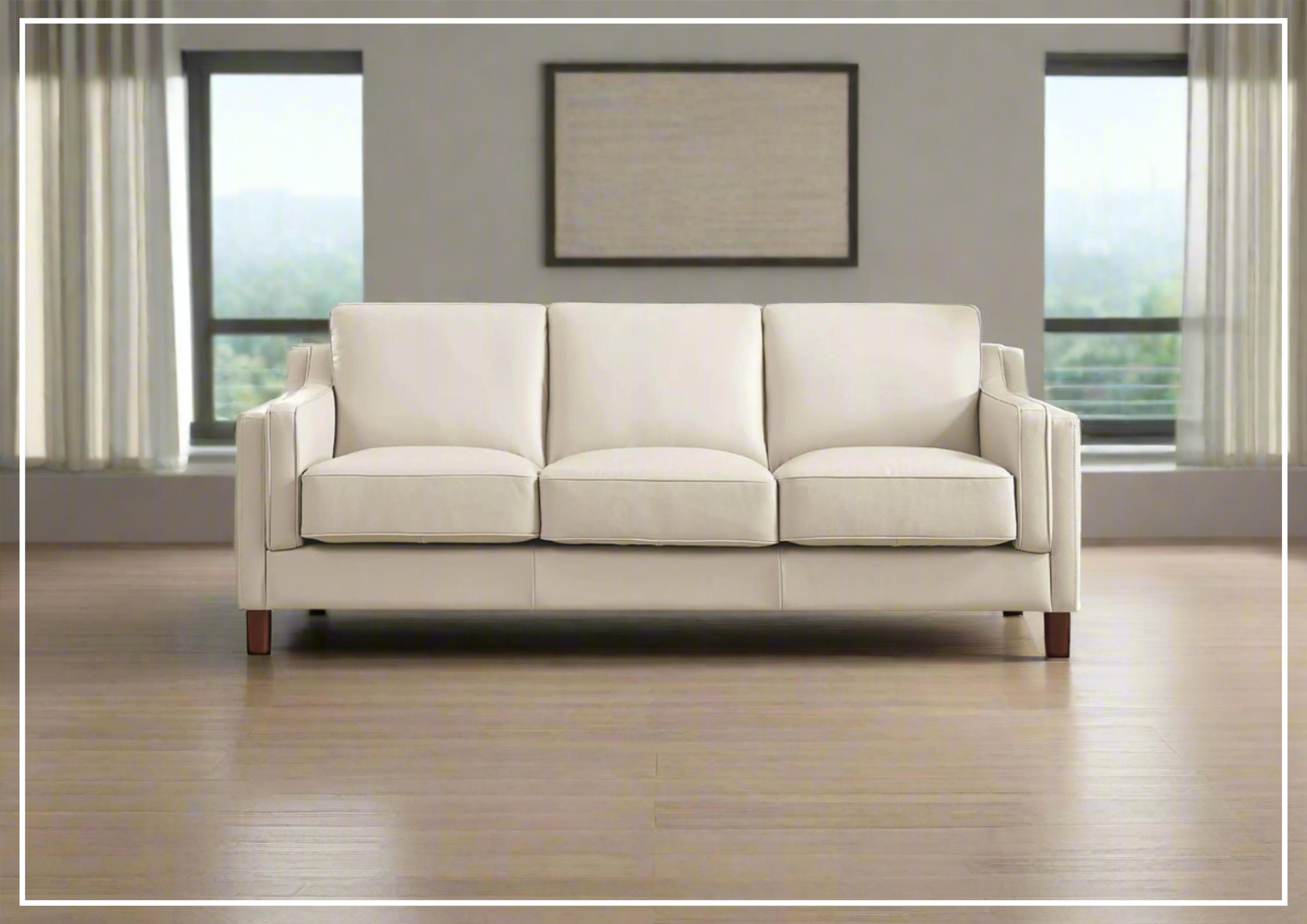 Hydeline Bella 3-Seater Leather Sofa with Track Arms - Modern Living Room Furniture for Home & Office Comfort | Perfect for Lounging, Entertaining & Small Spaces