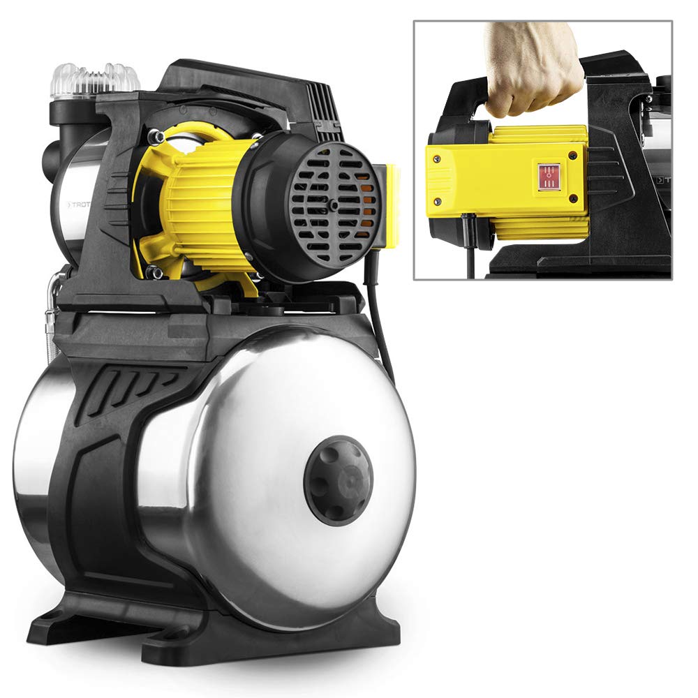 TROTEC TGP 1050 E 1000W Stainless Steel Water Pump for Home & Garden - 3300 l/h Capacity, Lawn Sprinkler System - Perfect for Irrigation, Pool Draining & Outdoor Water Transfer