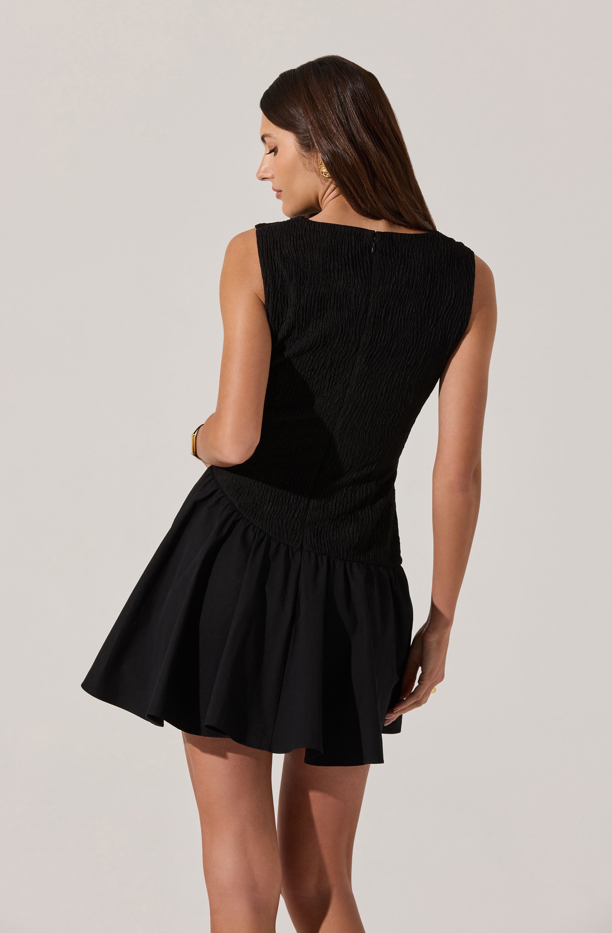 Stylish Cowl Neck Mixed Media Mini Dress for Women - Perfect for Parties, Dates & Night Out