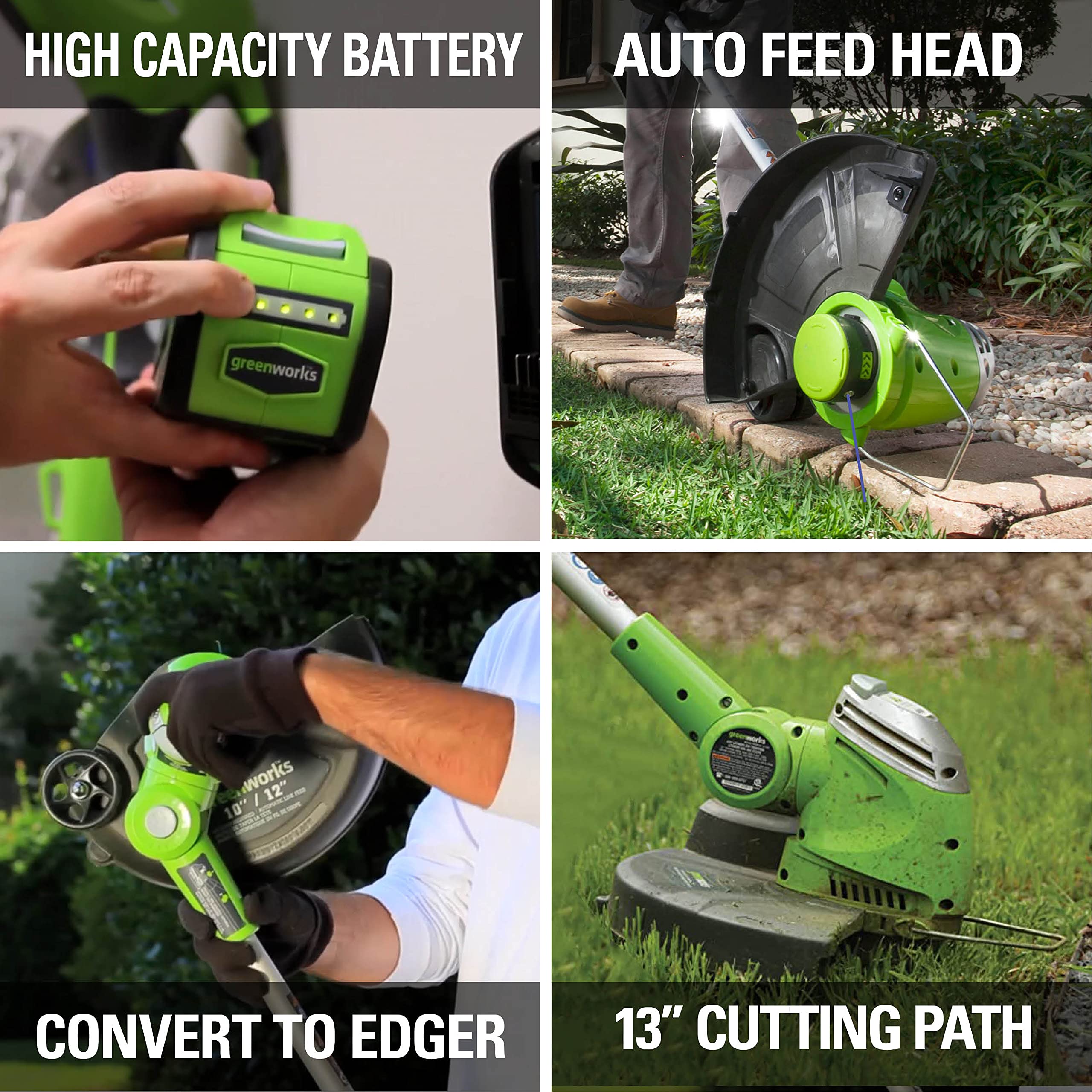 Greenworks 40V 13-Inch Cordless String Trimmer & Edger - Battery & Charger Sold Separately - Perfect for Lawn Care, Yard Maintenance & Landscaping
