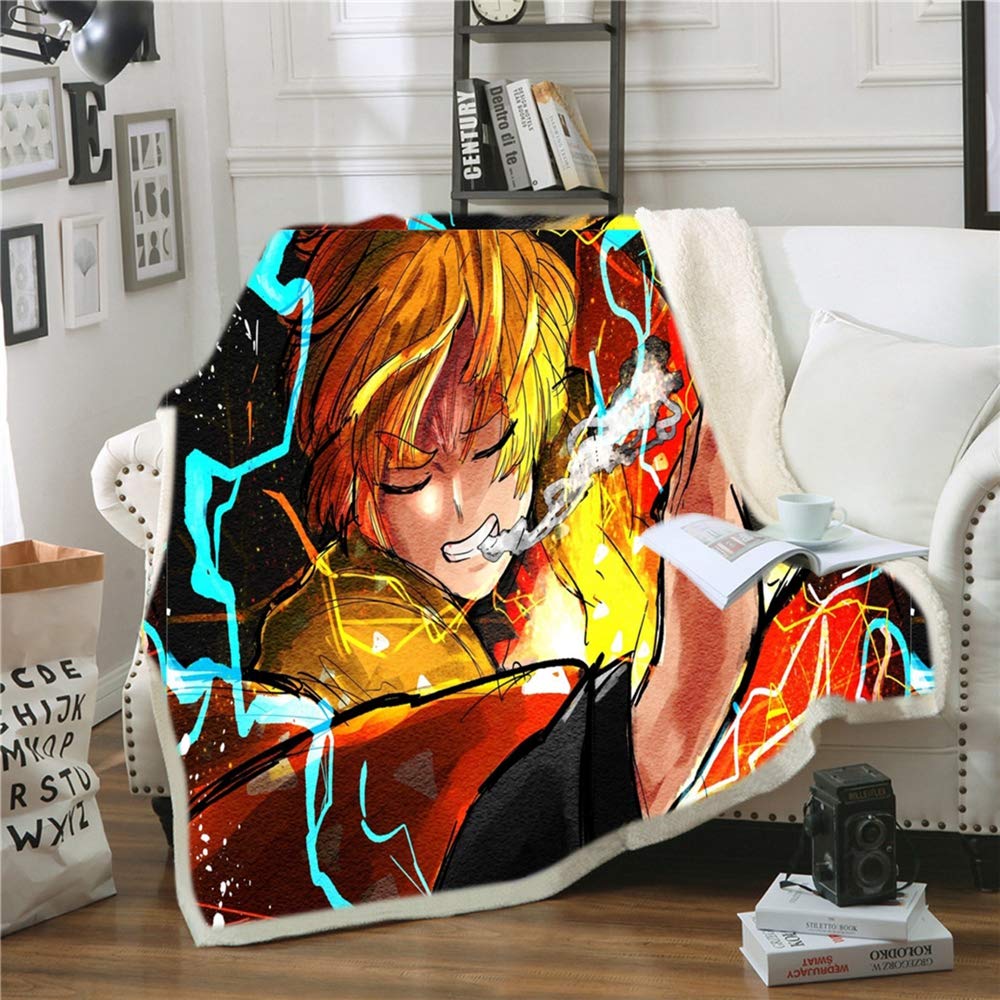Anime Throw Blanket - Soft Microfiber Printed Velvet Plush Sherpa Blanket for Kids & Adults - Warm Bedding Gift (150x200cm, #06) - Perfect for Cosplay, Anime Parties, Home Decor & Winter Snuggling