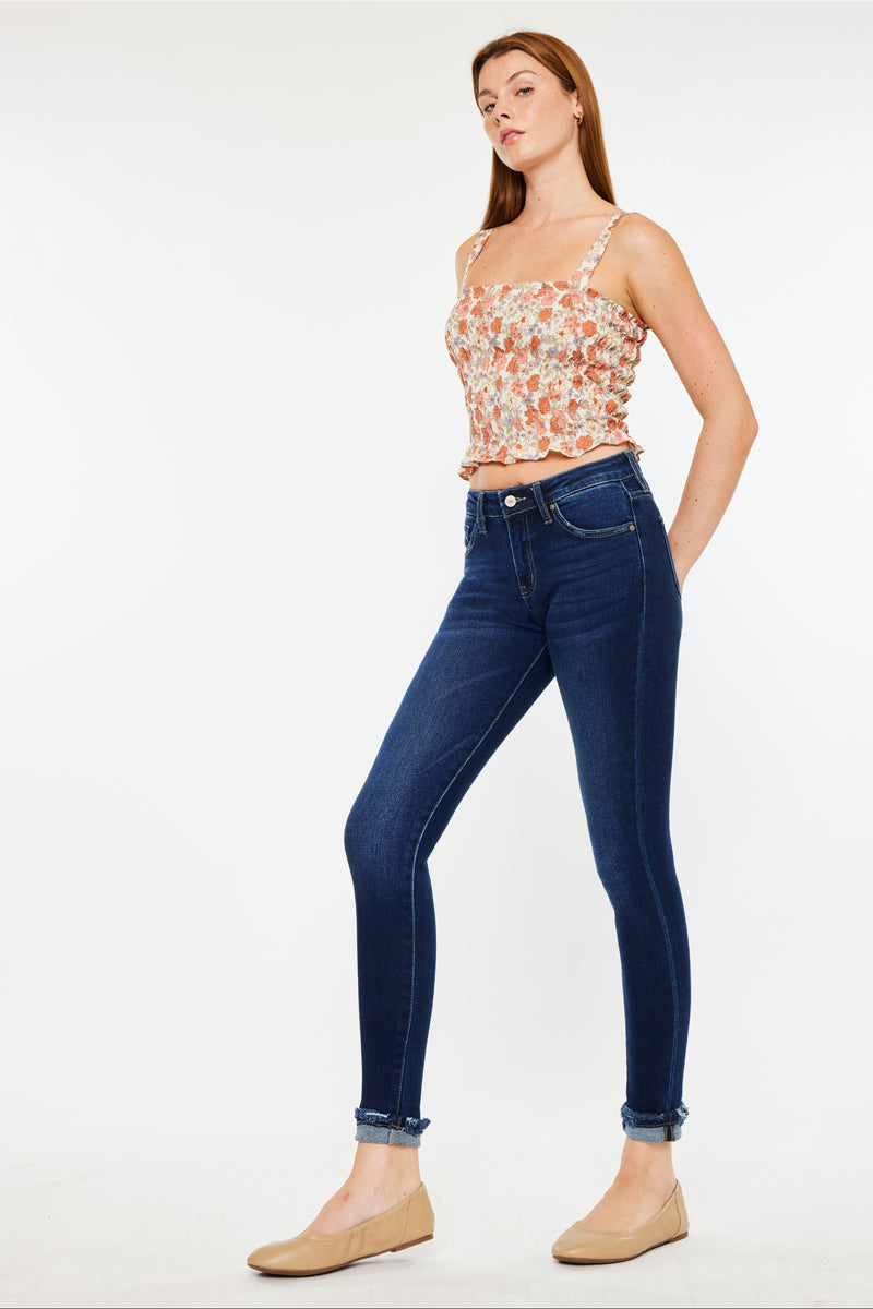 Kennedy Mid Rise Ankle Skinny Jeans for Women - Stretch Denim Pants Slim Fit Comfortable Everyday Wear | Perfect for Work, Casual Outfits & Date Nights