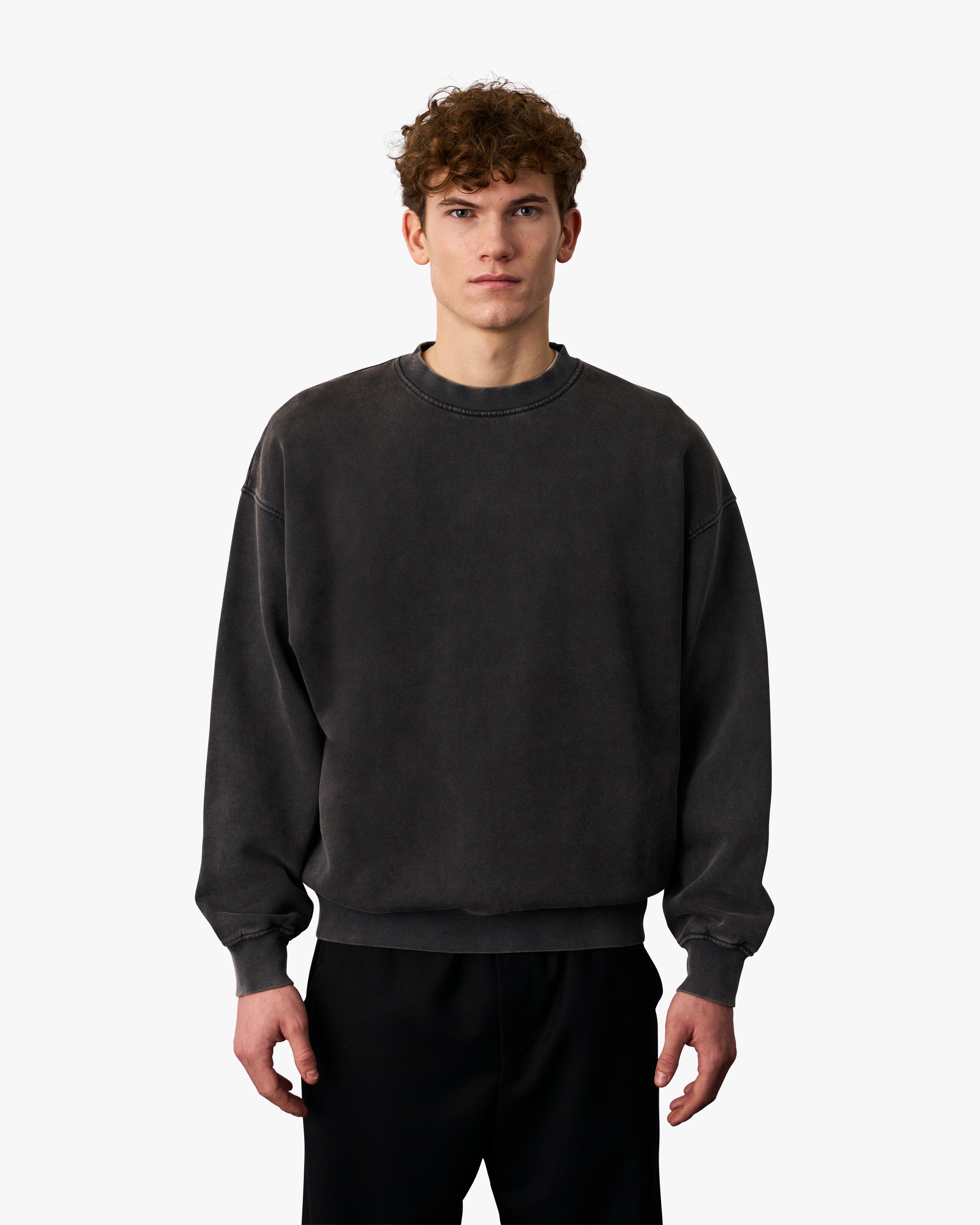 Organic Oversized Crewneck Sweatshirt - Purple Haze | Soft Cotton Unisex Pullover for Men & Women | Perfect for Casual Wear, Lounge & Street Style