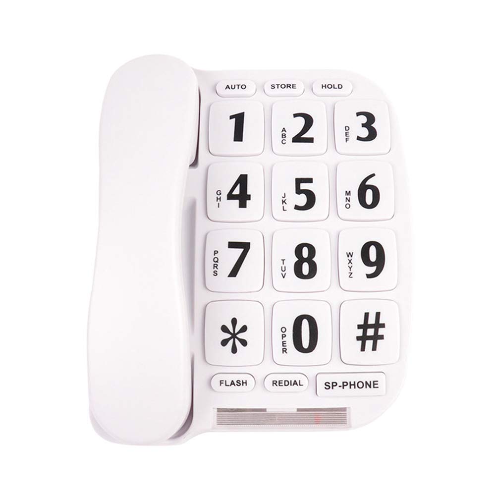 **Large Button Corded Phone for Seniors - Amplified Landline Telephone with Big Numbers, Hearing Impaired & Vision Aid - Home & Office Use for Elderly & Hard of Hearing**    *(Use Cases: Perfect for elderly parents, grandparents, or individuals with vision or hearing impairments at home, office, or care facilities.)*
